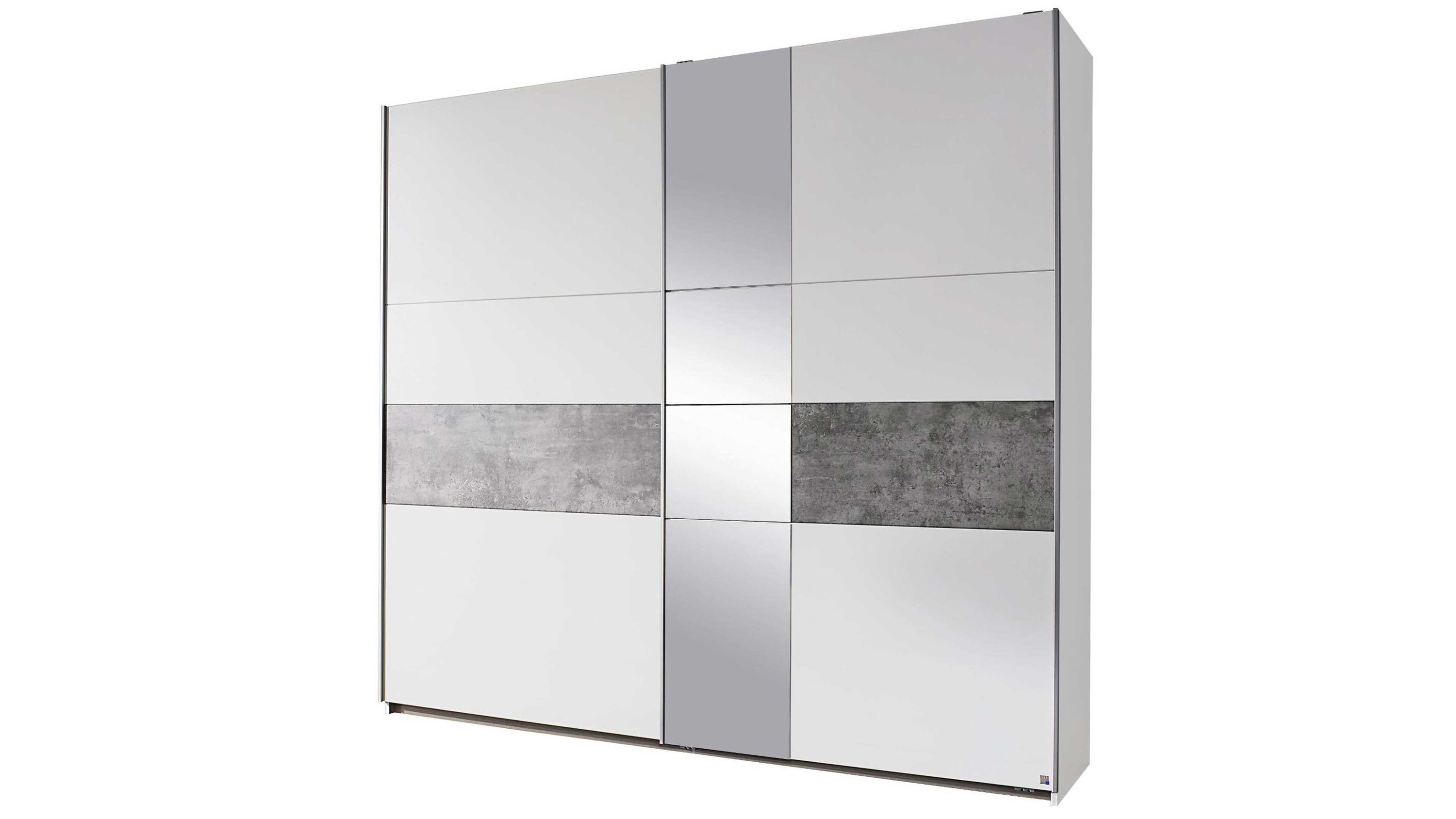 rauch BLUE Schwebetürenschrank Korbach - Kleiderschrank Stone grey & Alpinweiß  zwei Türen, Breite ca. 218 cm
