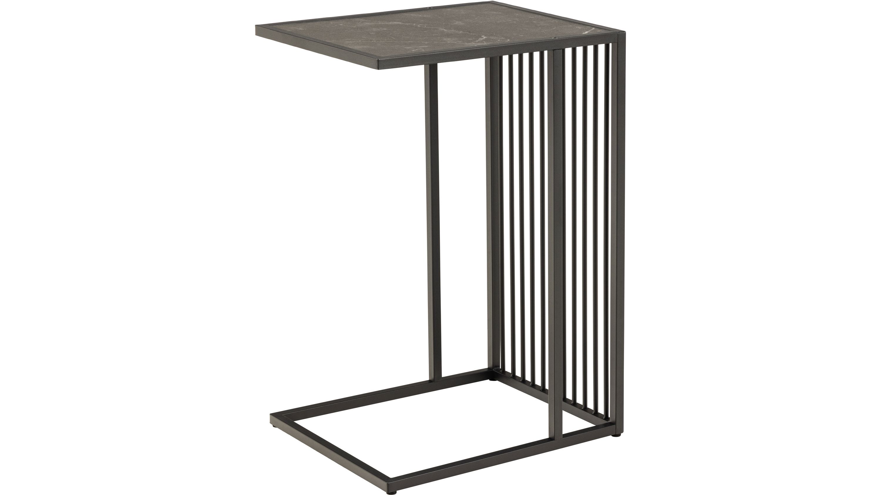 Beistelltisch Strington schwarze Marmoroptik & schwarzes Metallgestell