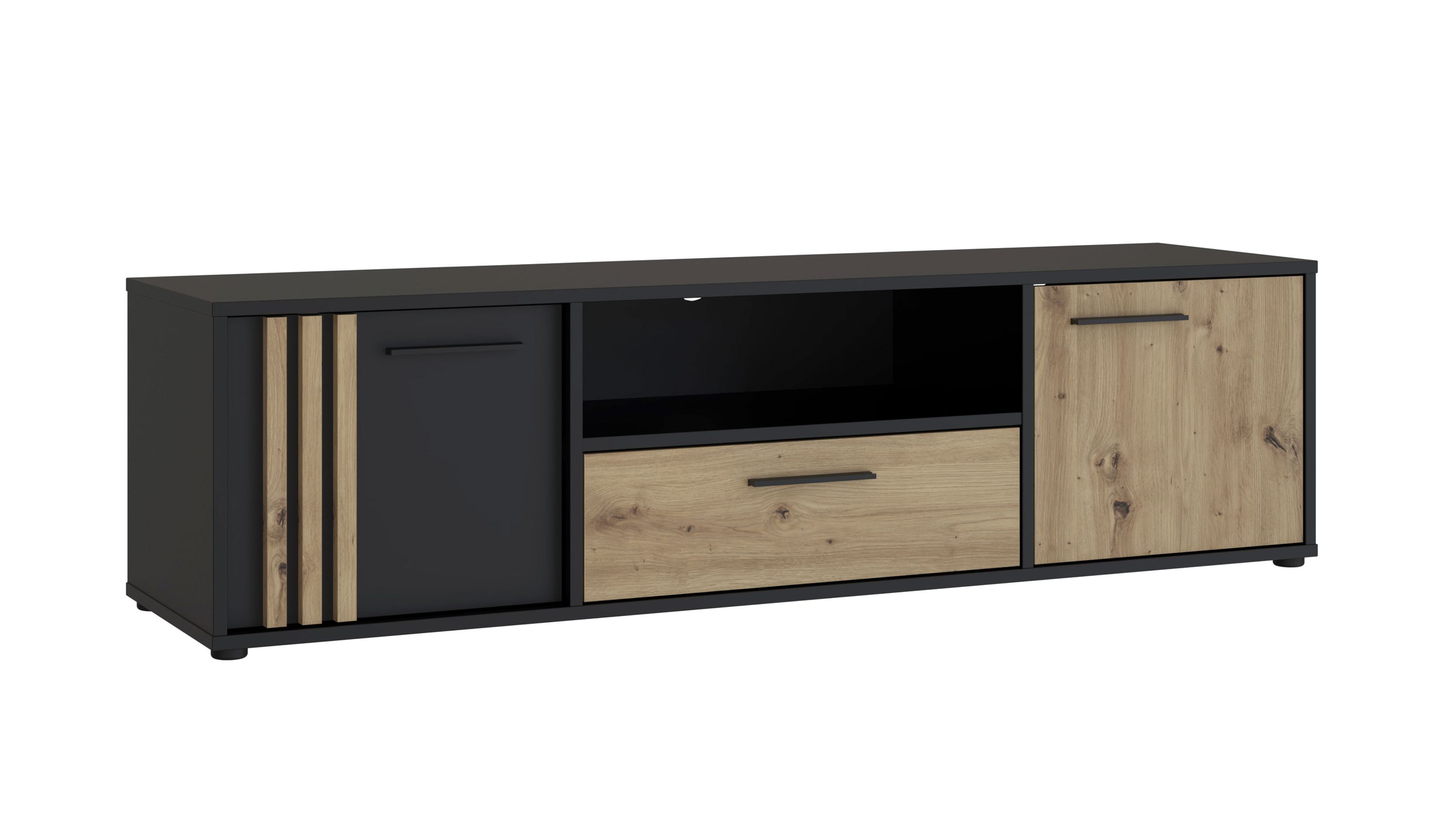 Kommodenprogramm Cardigan Schwarz & Artisan Eiche  ca. 163 x 44 cm