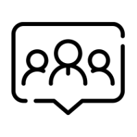 Icon mit drei Personen als Symbol für Team und Unternehmensvorstellung. Icon mit drei Personen als Symbol für Team und Unternehmensvorstellung.