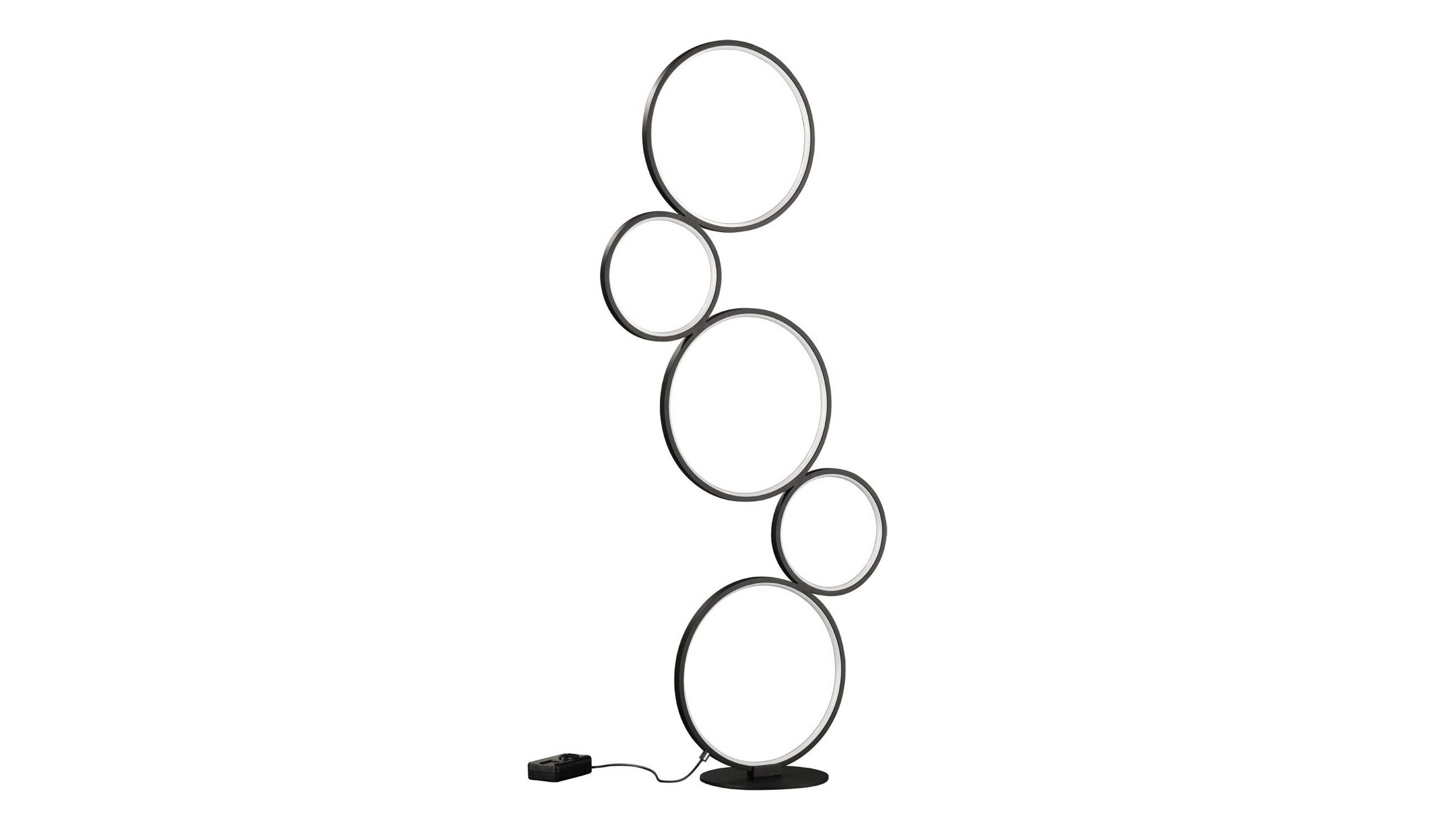 Trio Stehlampe Rondo mattschwarzes Metall  Höhe ca. 115 cm