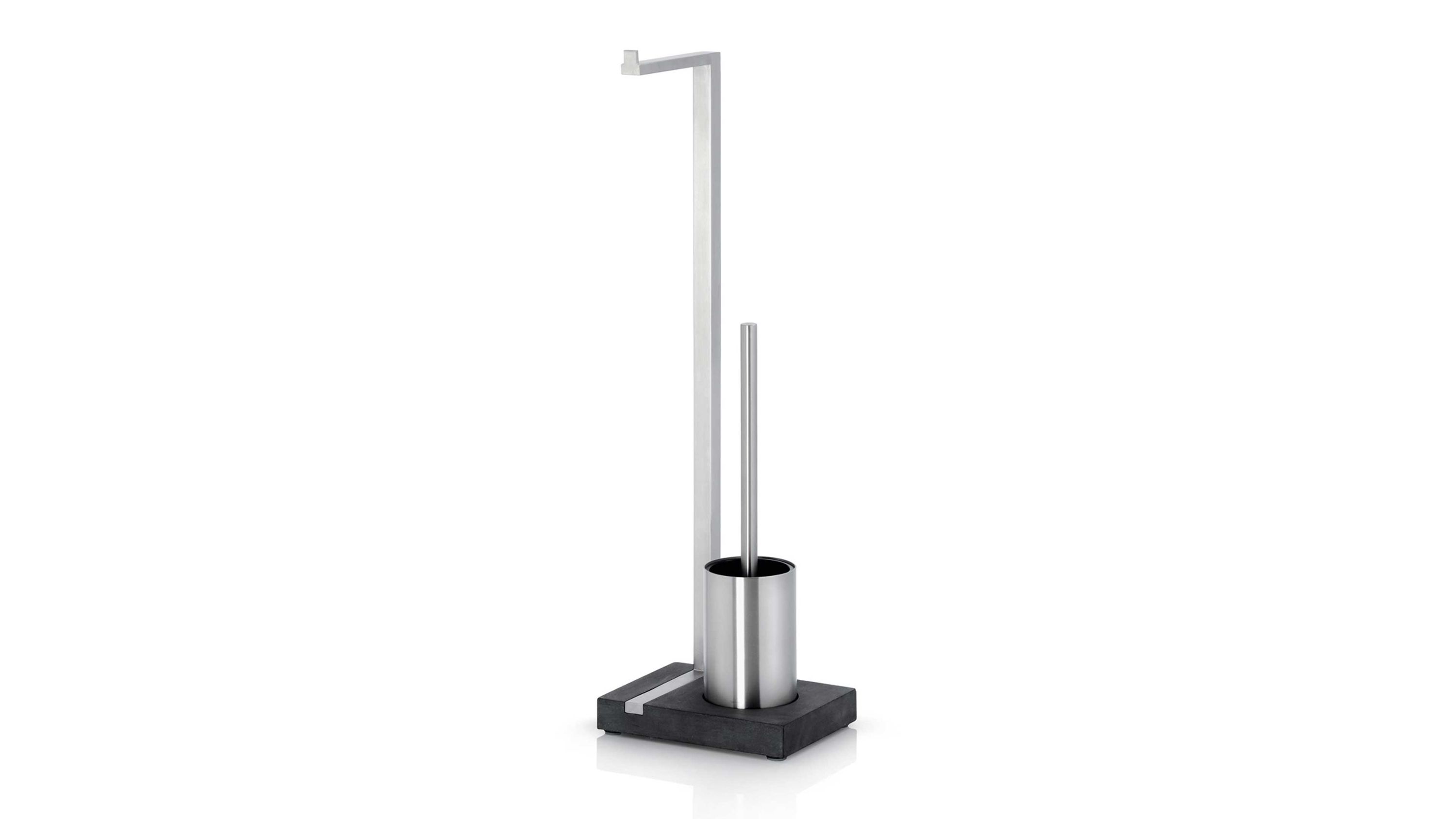 blomus WC-Butler Menoto matter Edelstahl & schwarzer Polystone