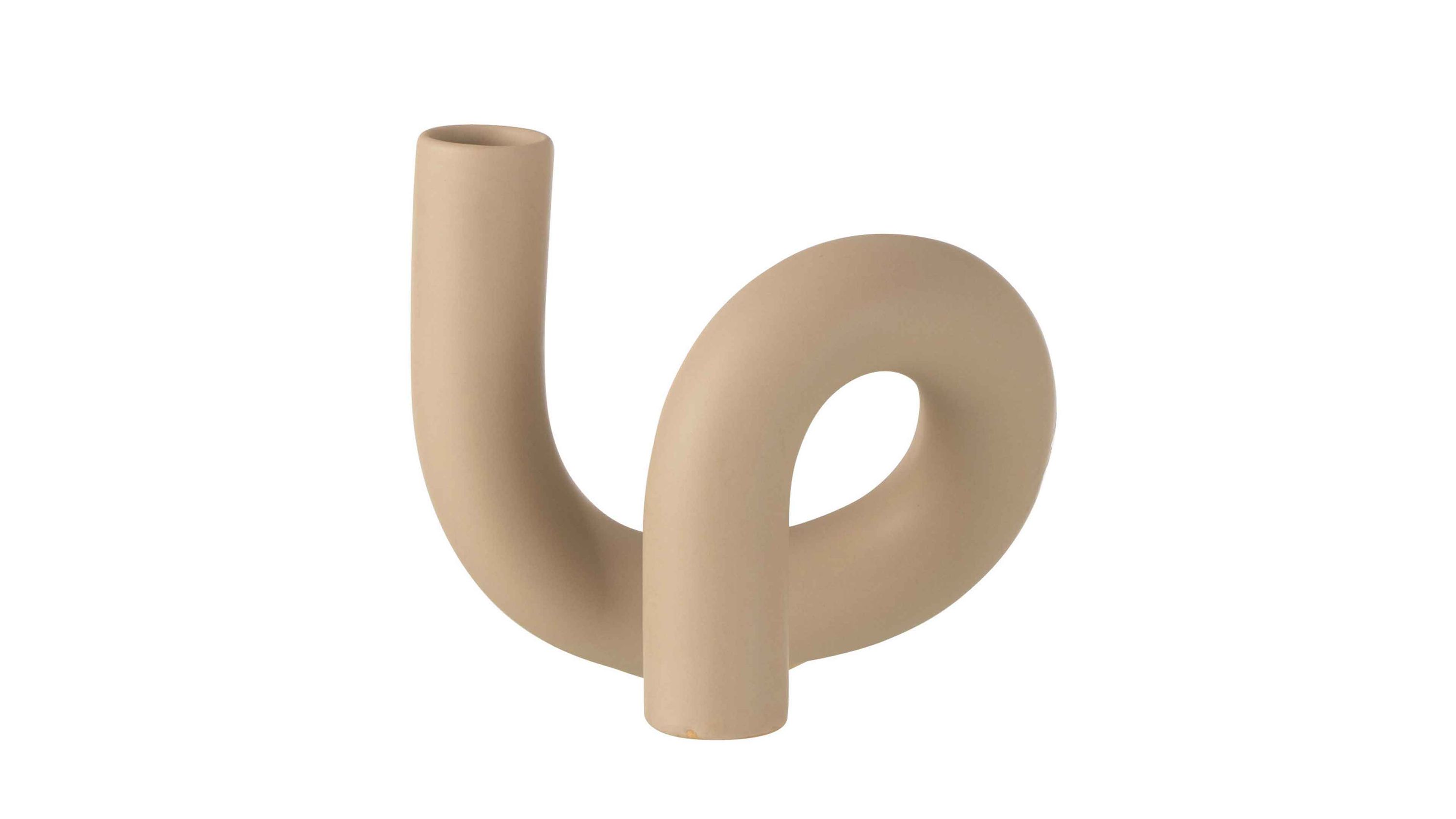 Beiger spiralförmiger Kerzenständer Beiger Kerzenständer mit spiralförmigem geschwungenem Design