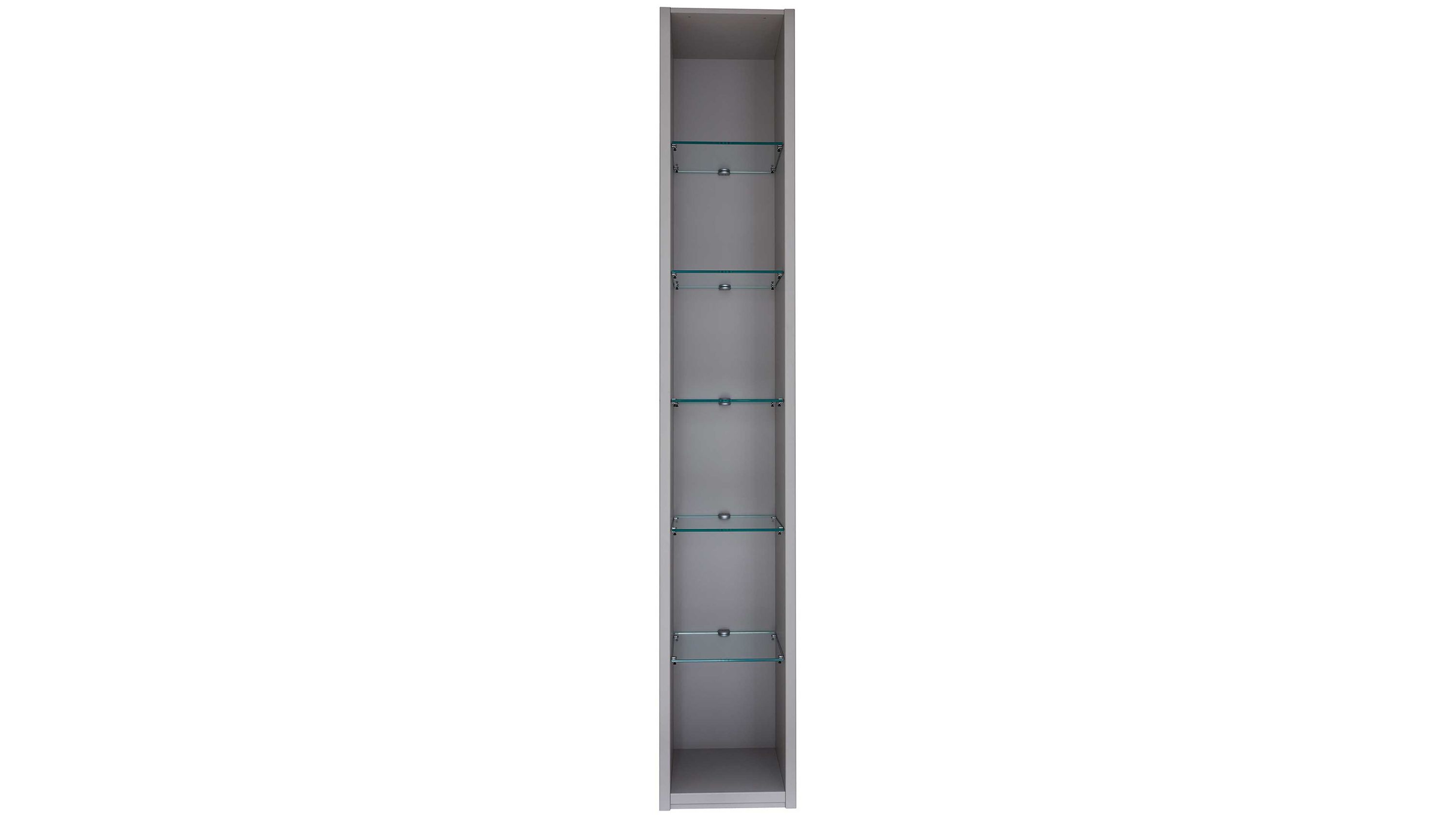 Interliving Kleiderschrank Serie 1205  Regal 122 Kieselgrau  fünf Glasböden