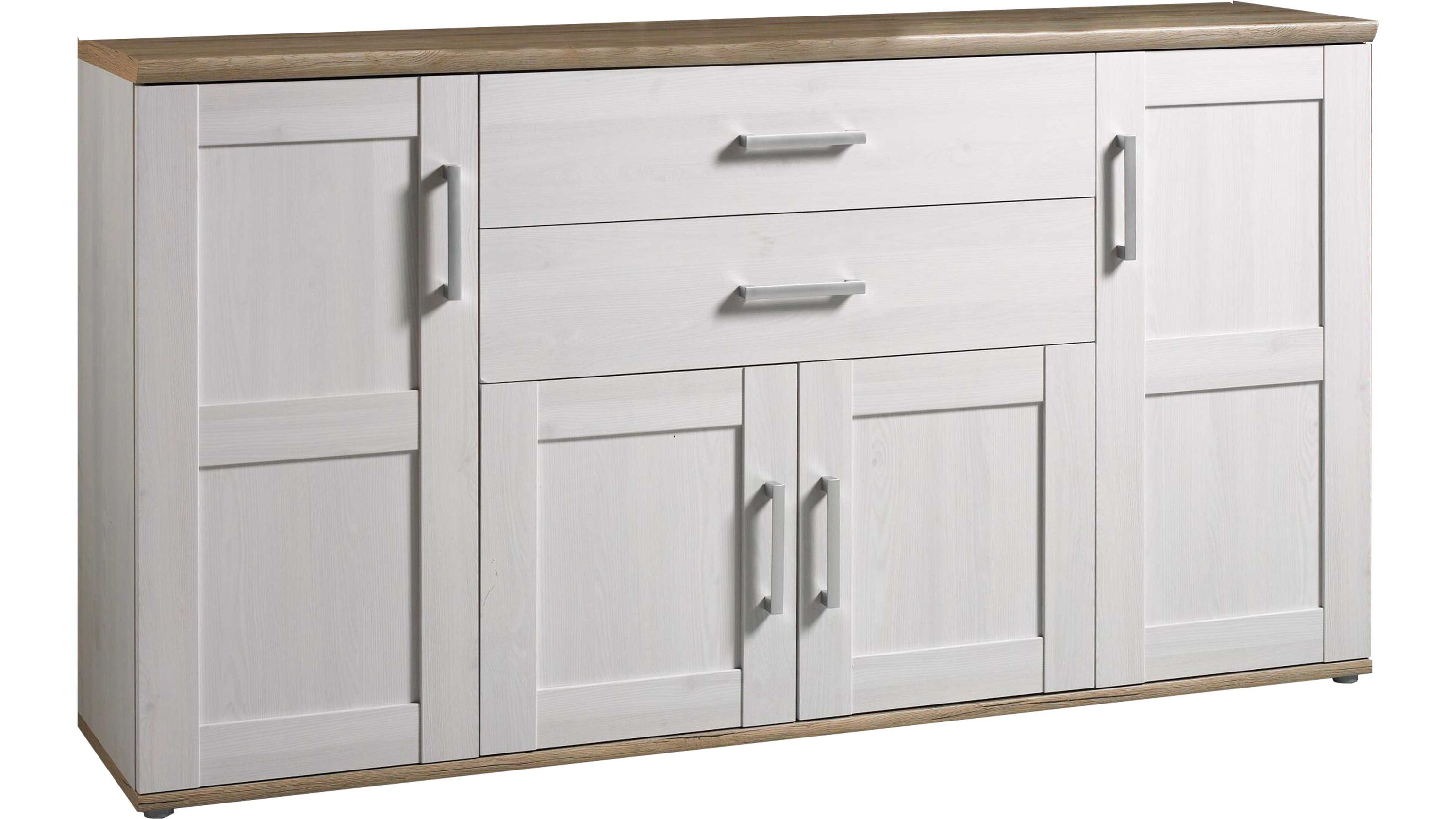 Sideboard Romance Sibiu Lärche& San Remo hell vier Türen, zwei Schubladen