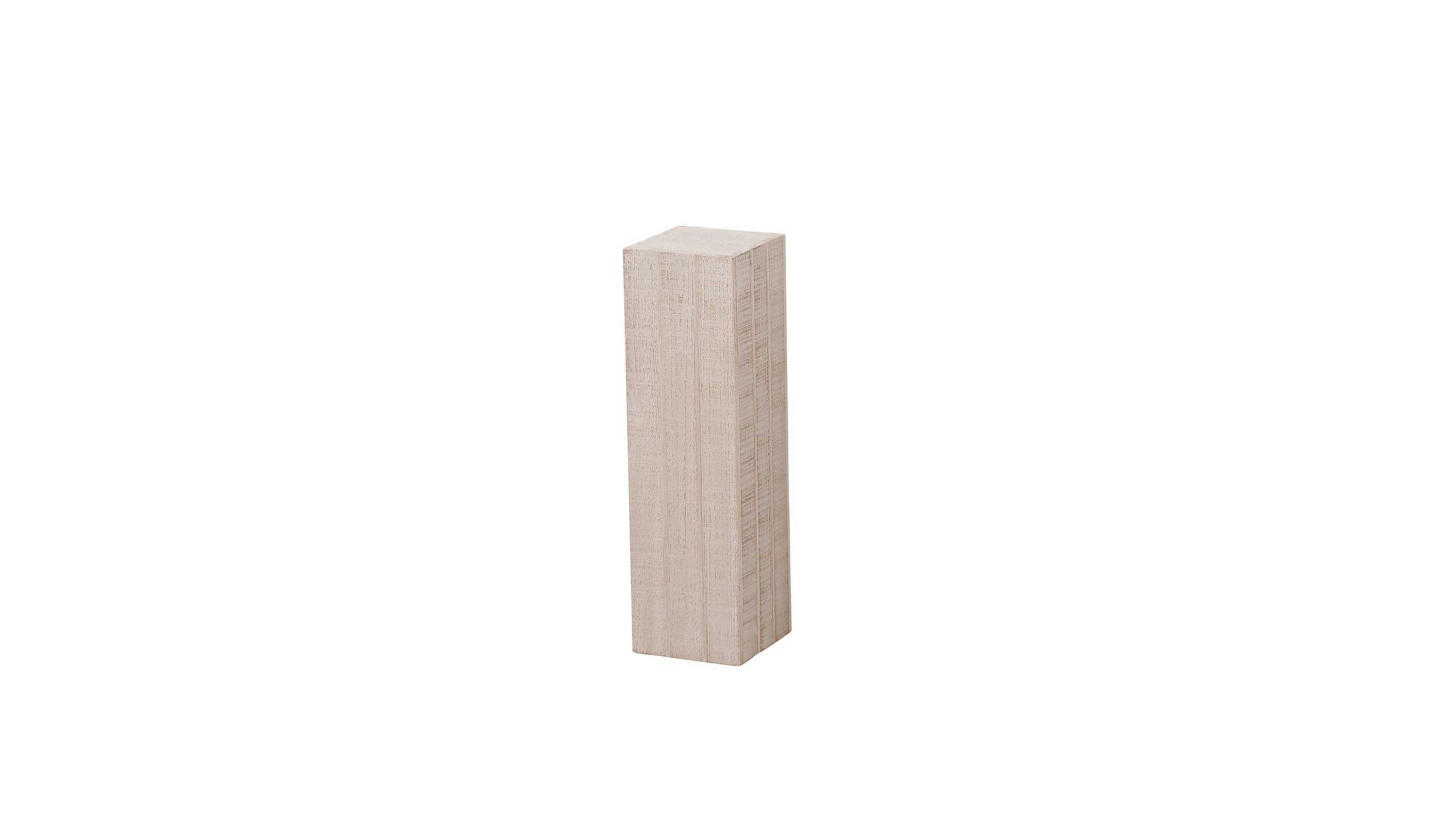 Weiße Holzsäule mit rechteckiger Form und sichtbarer Maserung
