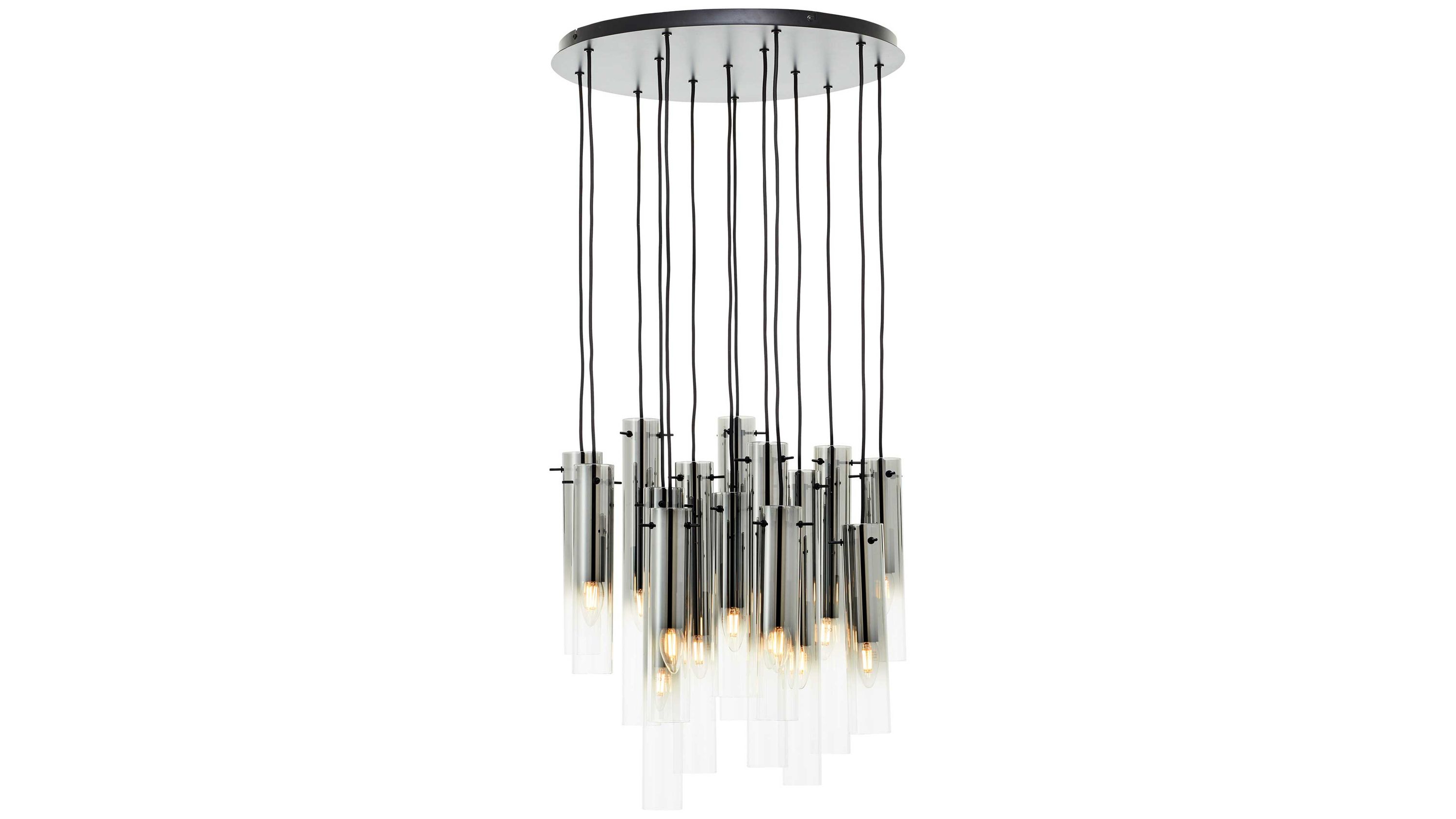 Brilliant Leuchten-Serie Glasini - Hängeleuchte Rauchglas & Metall - Durchmesser ca. 52 cm