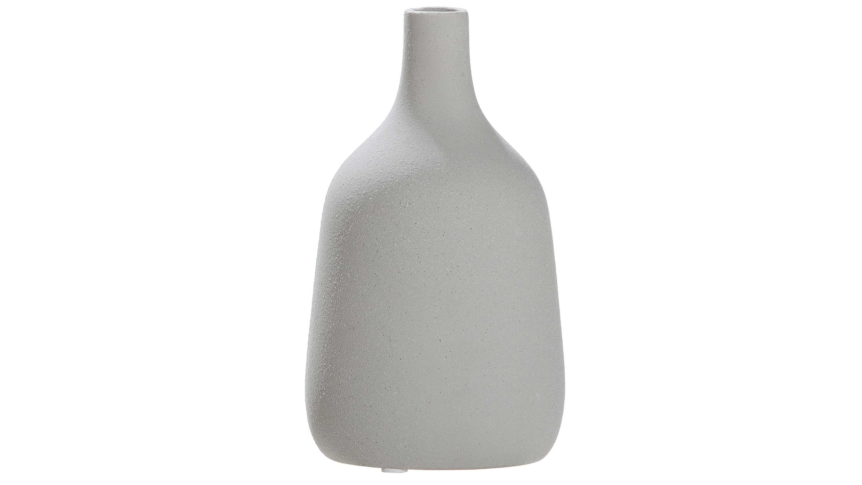 Hellgraue Vase mit schmalem Hals und breitem abgerundetem Körper