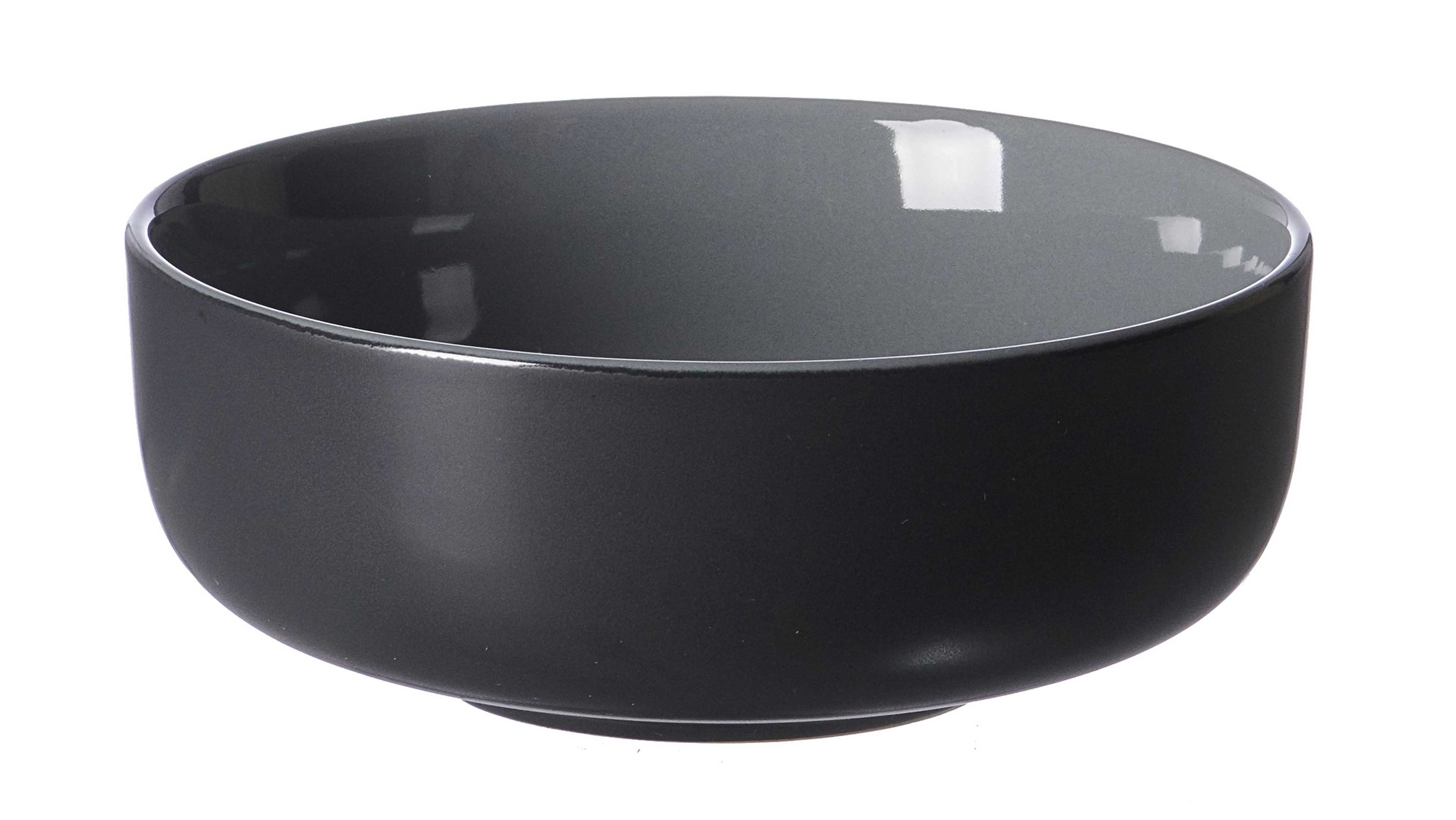 Schwarze runde Müslischale Runde Müslischale mit glatter Oberfläche in schwarzer Farbe