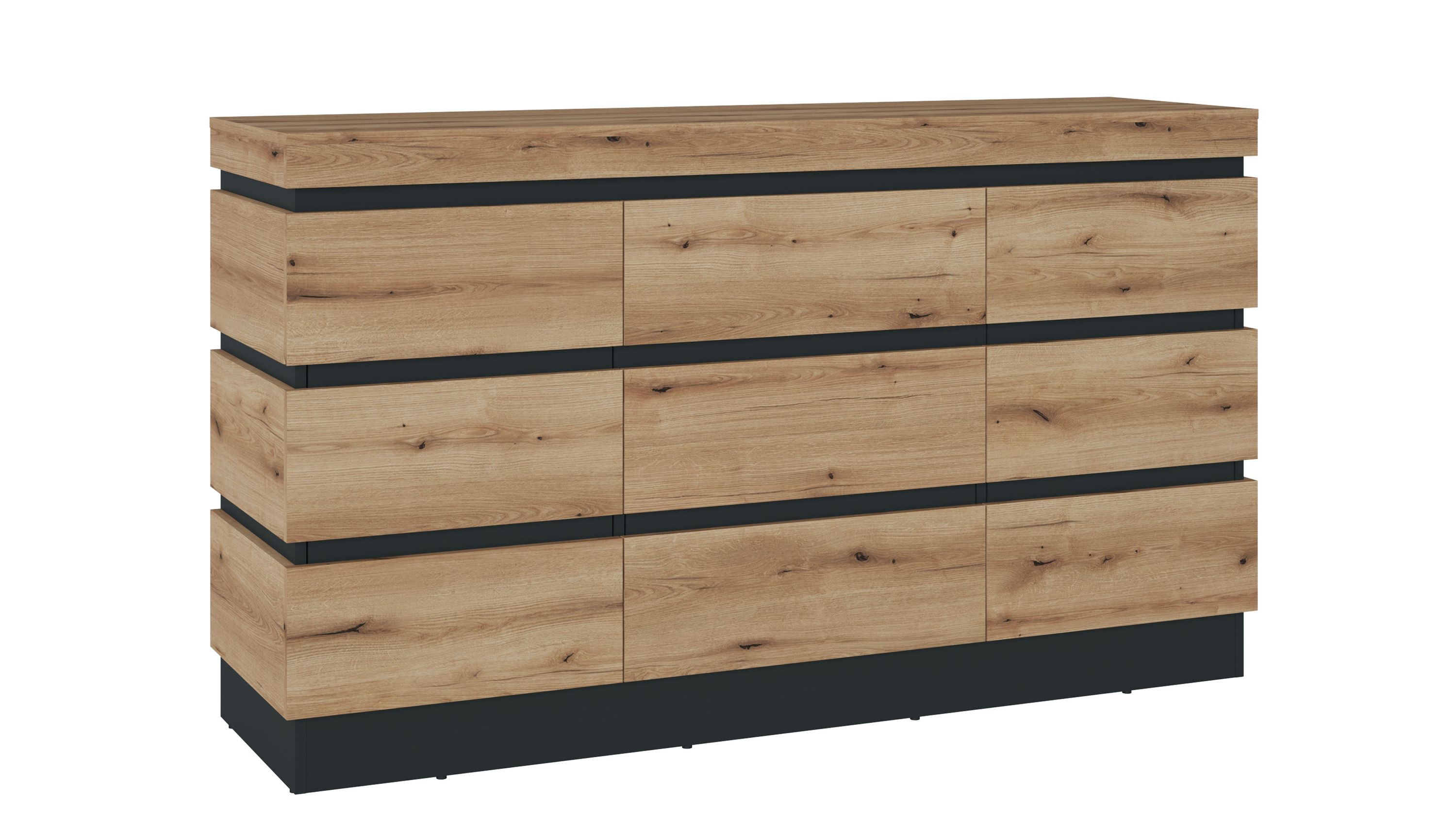 Wohnprogramm Corte - Kommode Coast Evoke Eiche & Kosmos Grau - Breite ca. 161 cm