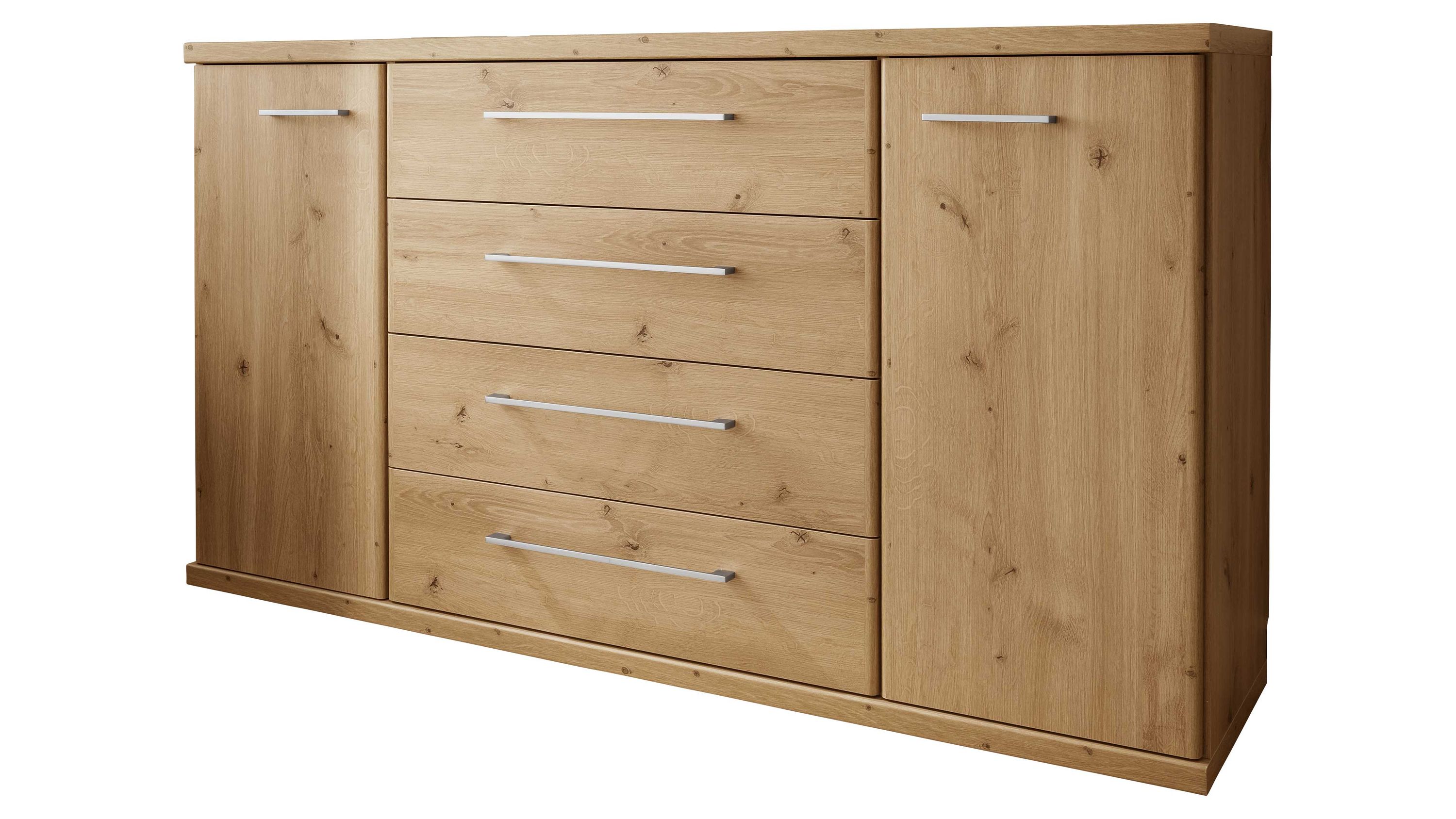 WIEMANN Schlafzimmerserie Mainau 2 - Kombikommode Bianco Eiche - zwei Türen, vier Schubladen, Breite ca. 149 cm