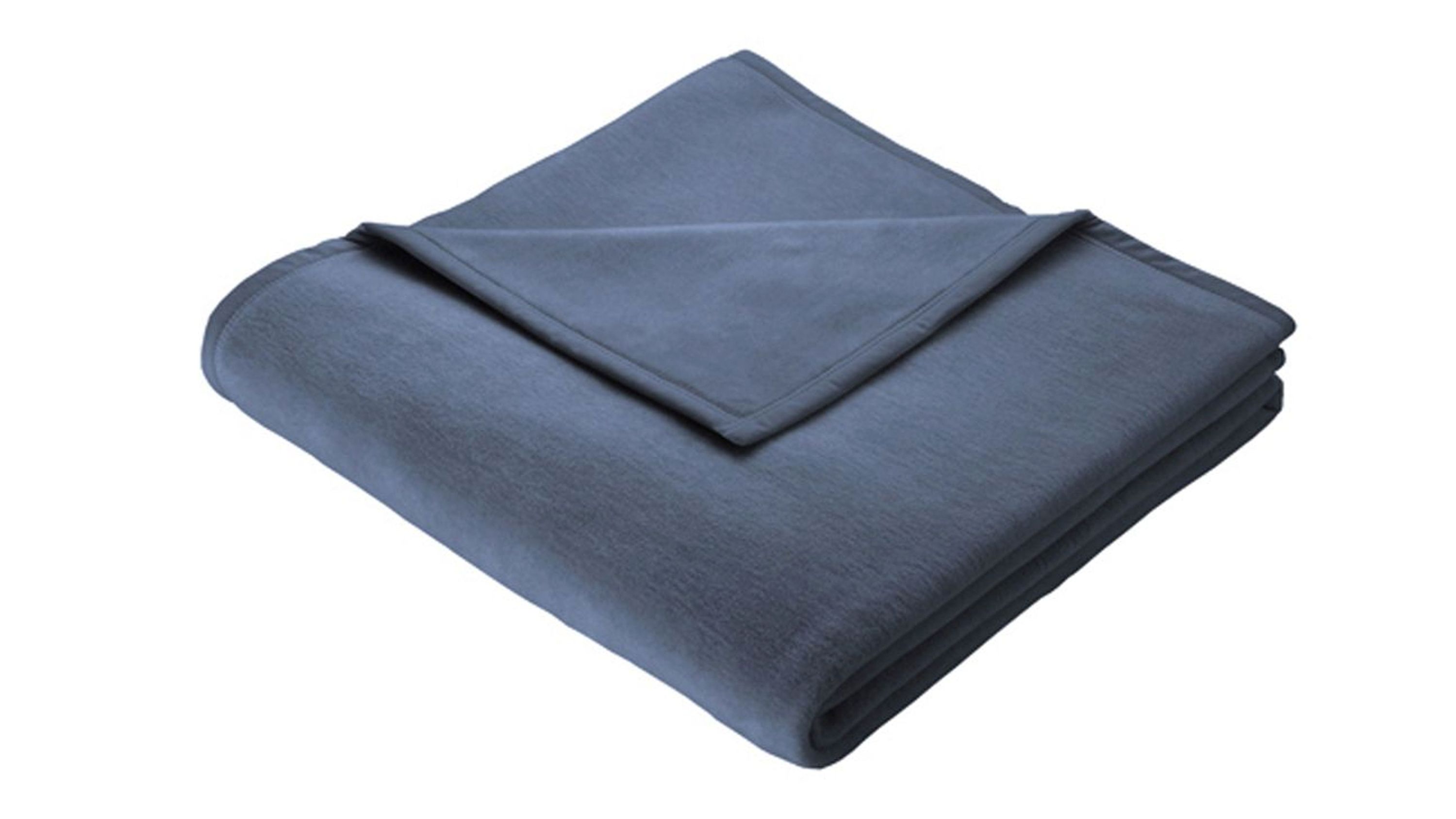 Gefaltete Wohndecke in jeansblau aus Mischgewebe