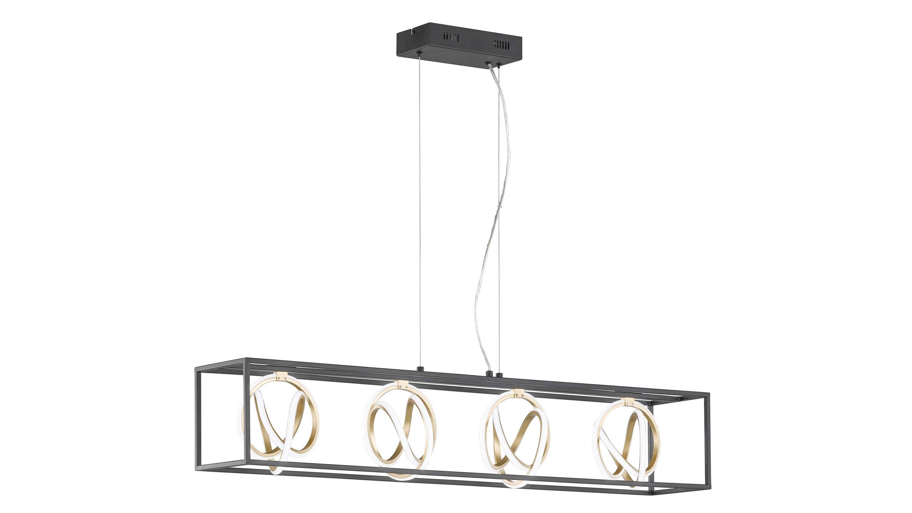 FH Hängeleuchte Gisi Schwarz & Gold - Länge ca. 110 cm