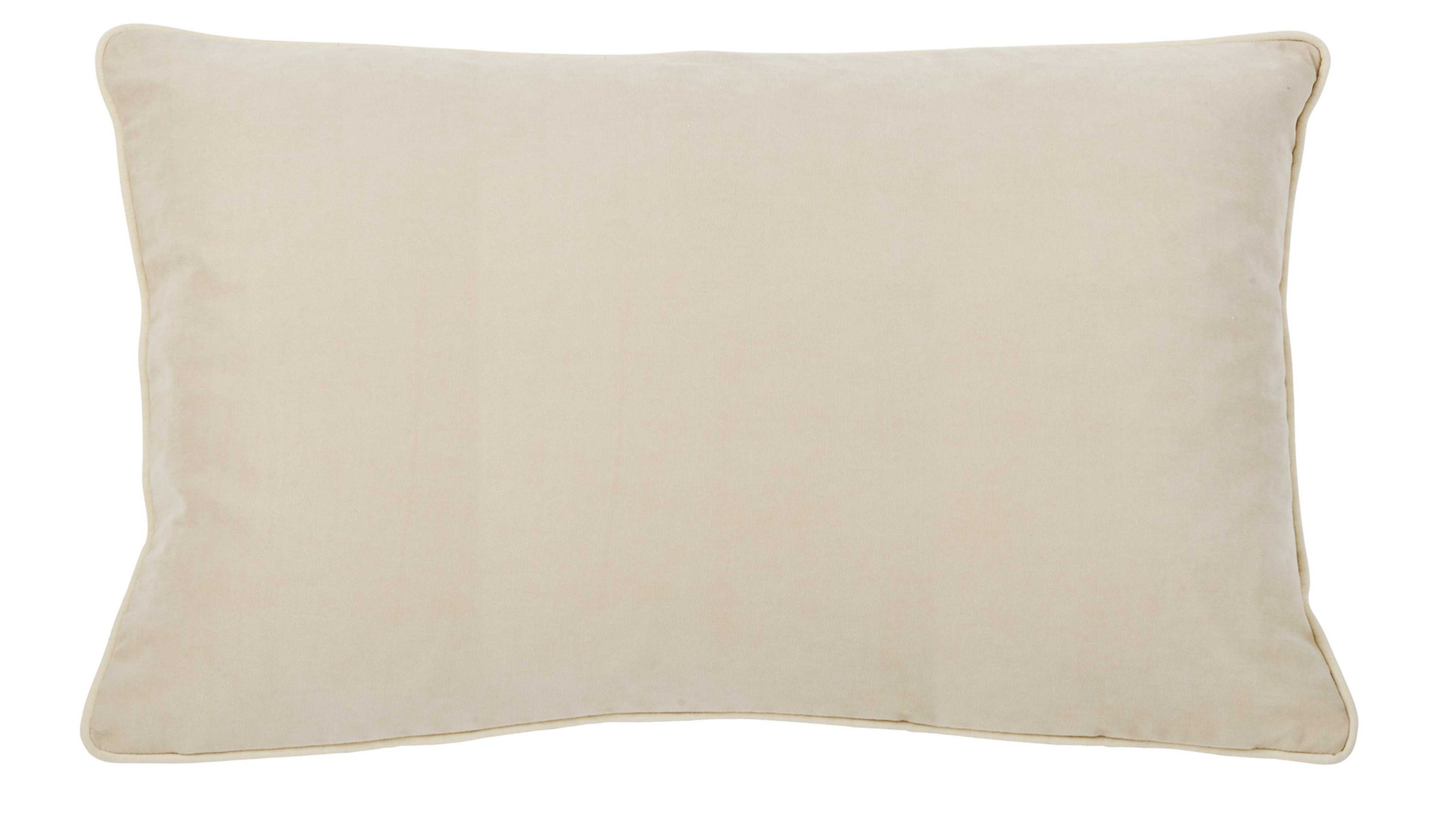 Rechteckige Kissenhülle in beige mit Veloursbezug