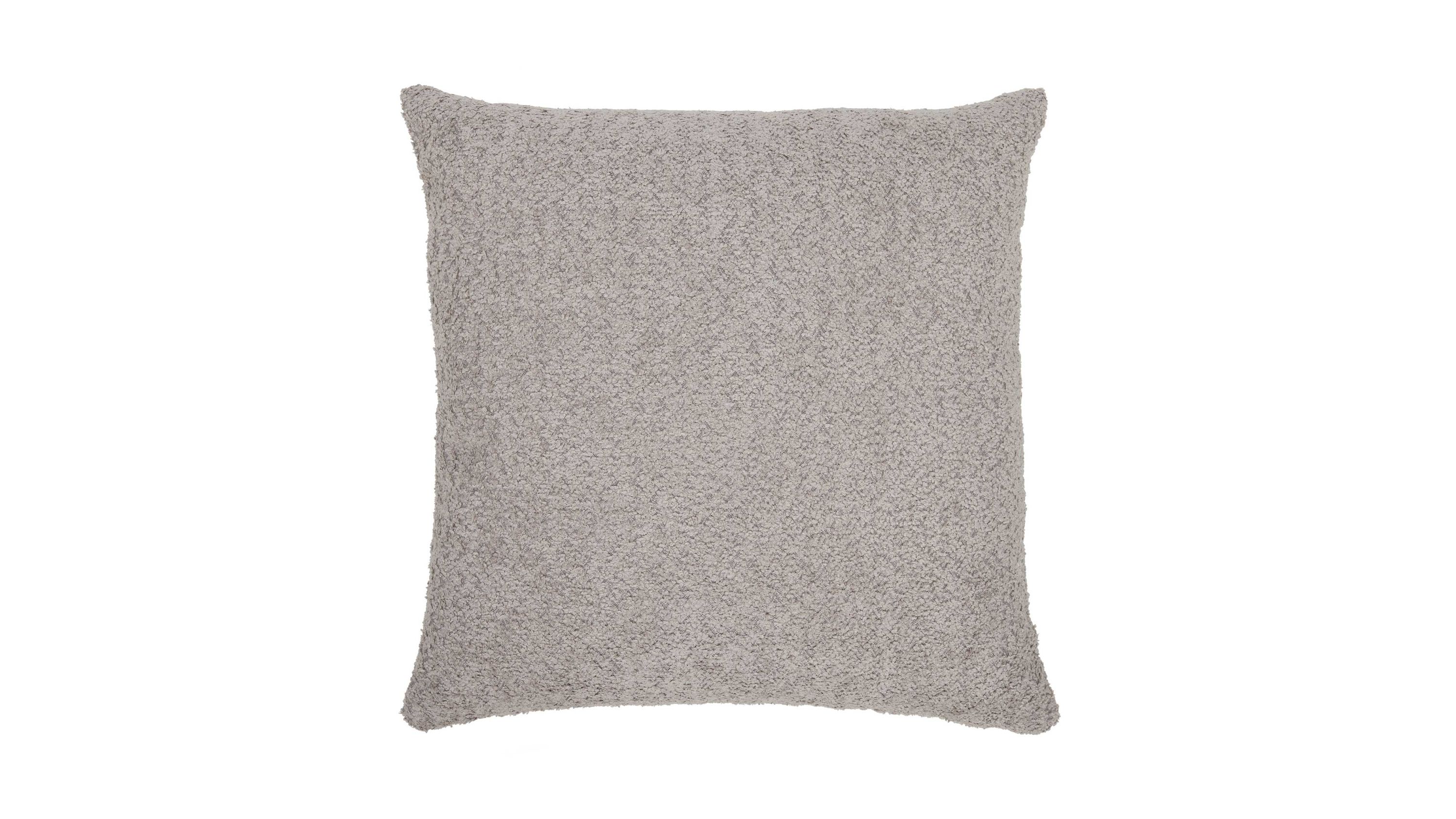 Quadratische Kissenhülle in taupe mit strukturierter Bouclé-Oberfläche