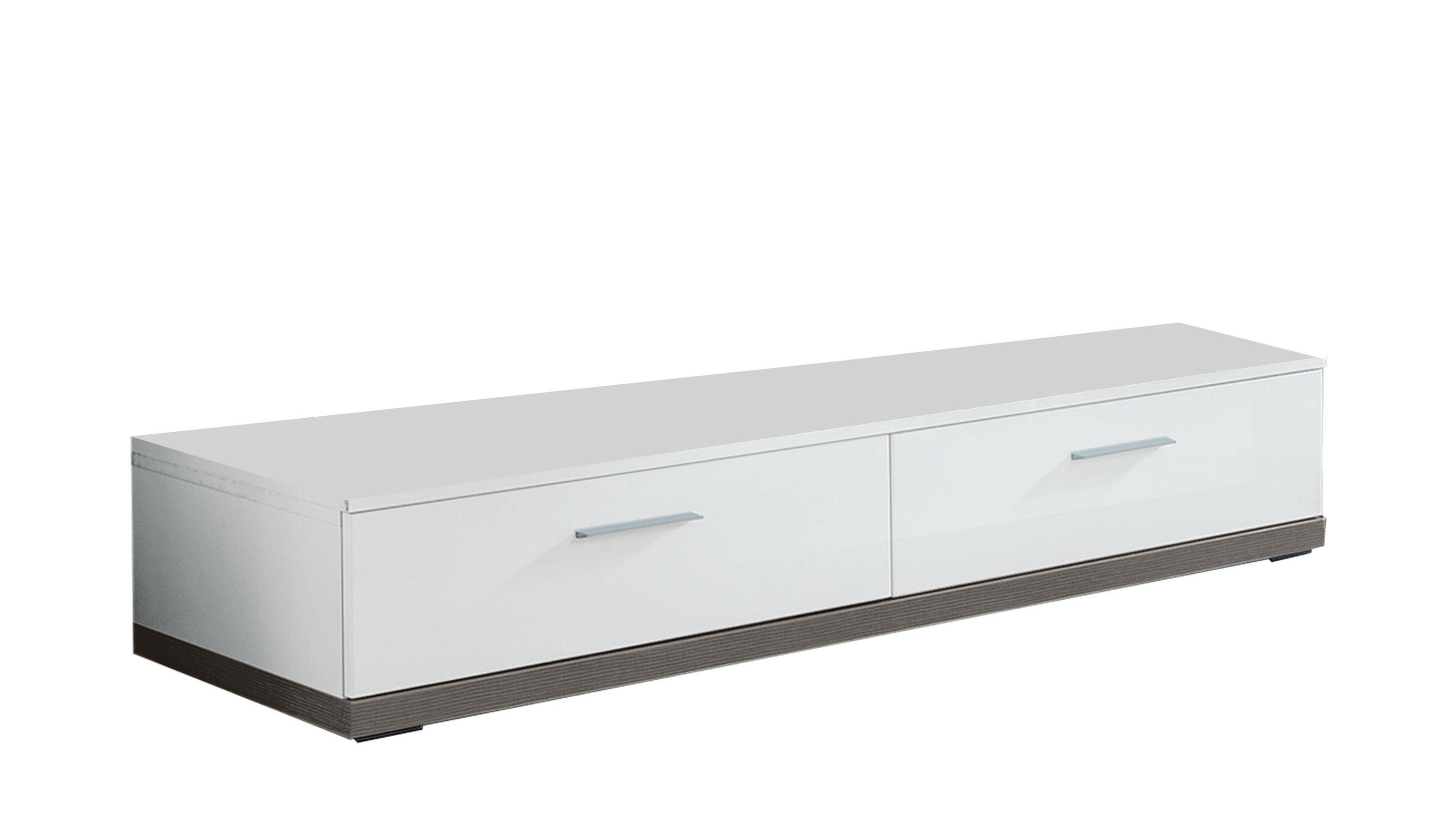 Medien-Lowboard Manhattan Weiß & Graphit  zwei Schubladen, Länge ca. 105 cm