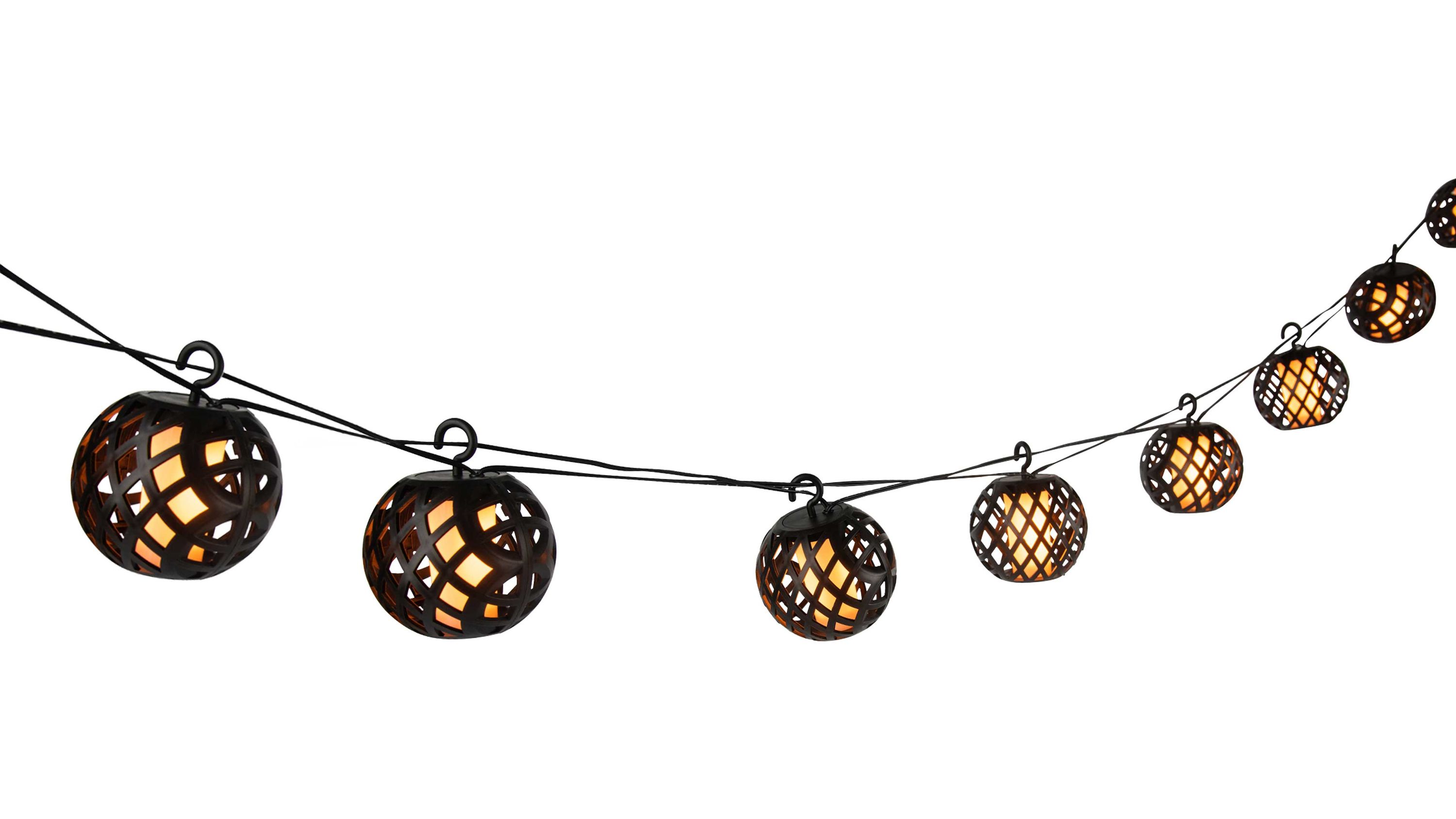 GLOBO LED-Solar-Lichterkette schwarze Kunststoffkugeln - Länge ca. 410 cm