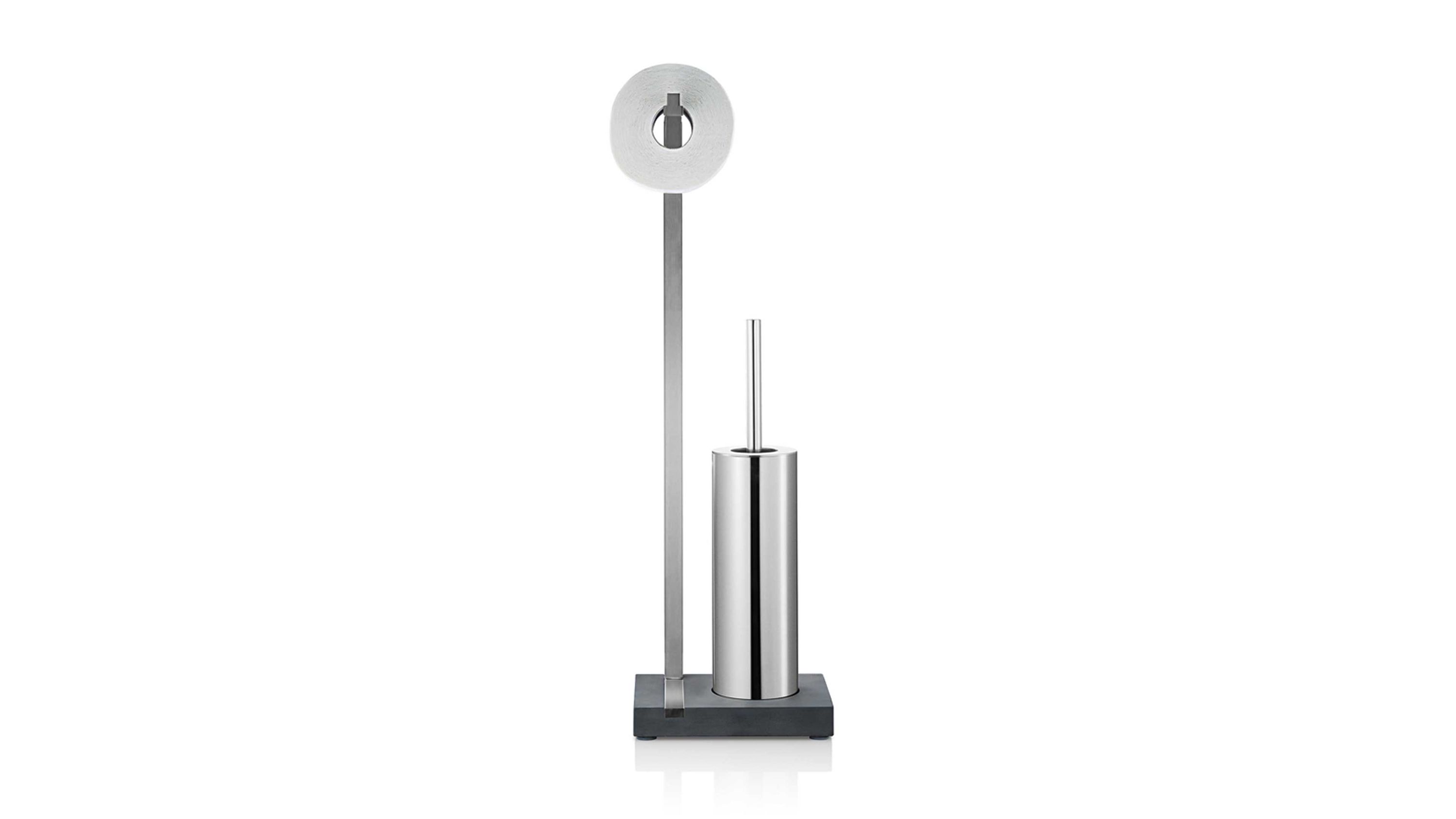 blomus WC-Butler Menoto matter Edelstahl & schwarzer Polystone