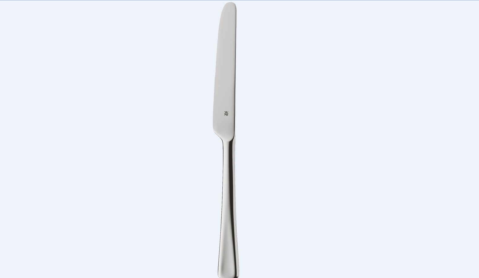 Messer mit langem schmalem Griff und glatter Klinge in silberner Farbe