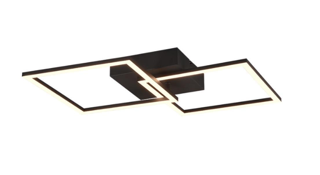 Reality Leuchten LED Deckenleuchte Metall Schwarz 35,2 x 60 x 7 cm