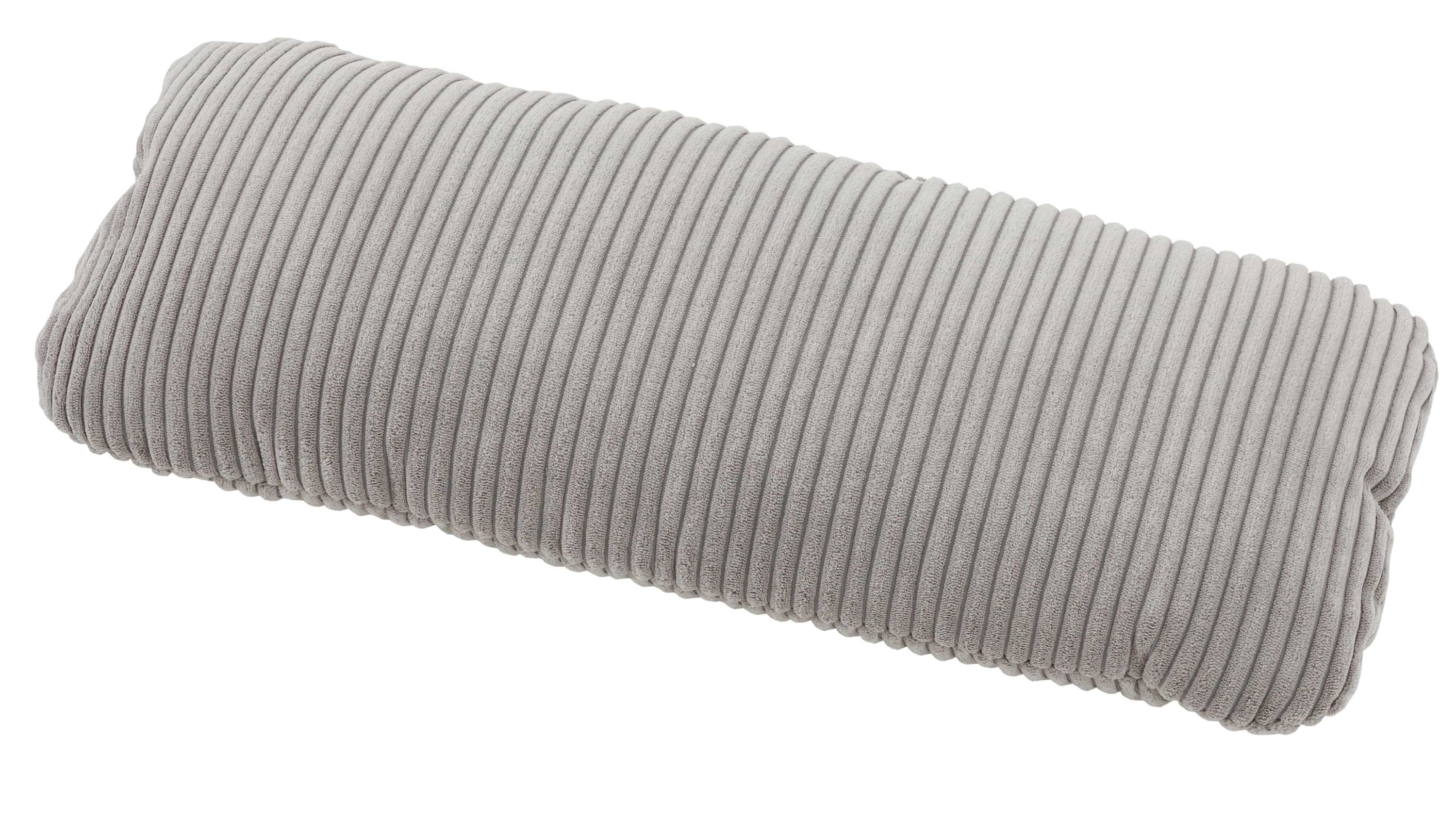 Nierenkissen mit grauem Cordbezug Rechteckiges Nierenkissen mit grauem Cordbezug und Längsrippen