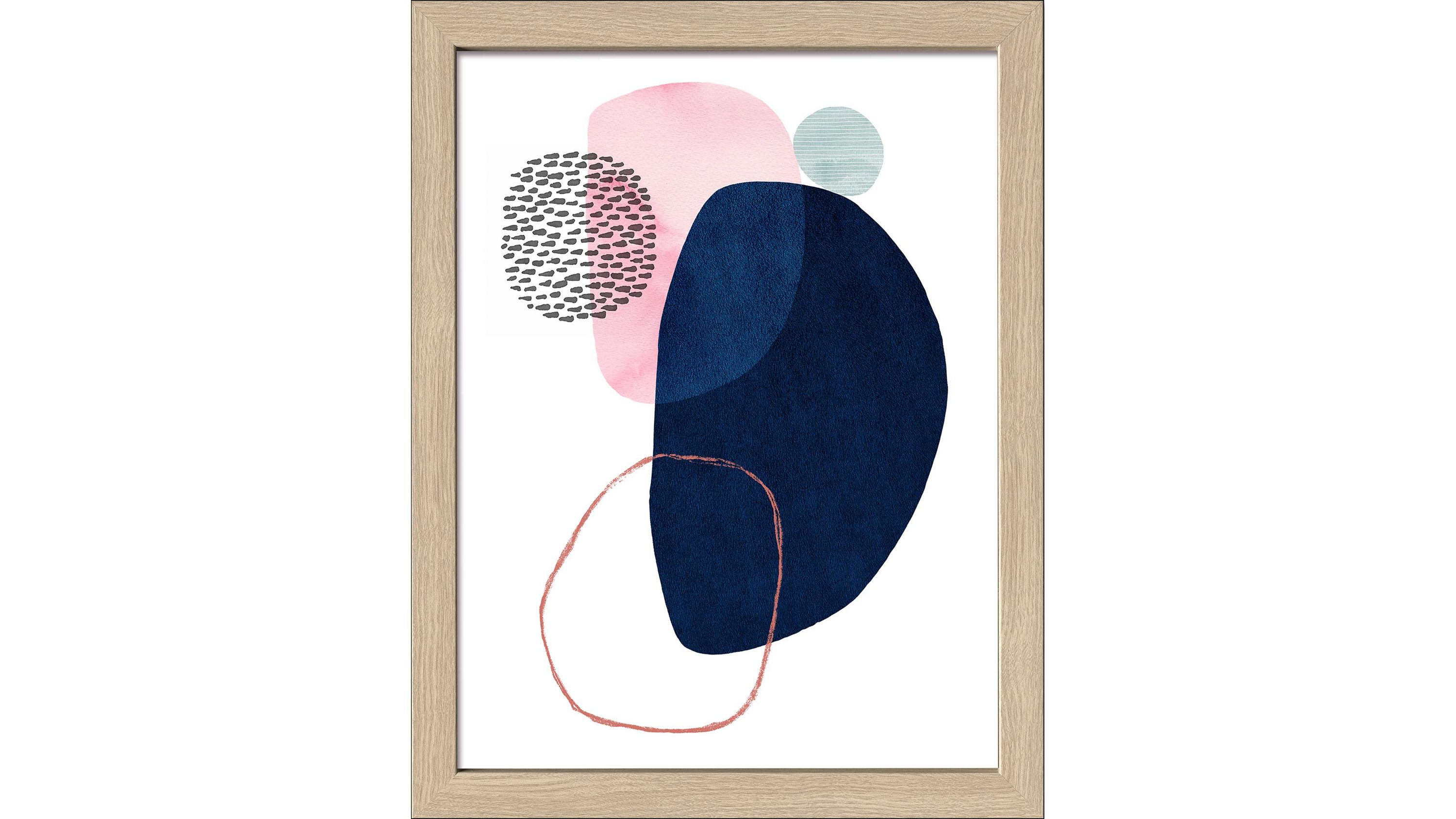 PRO®ART Kunstdruck Scandic Living Blau & Eiche - ca. 35 x 45 cm