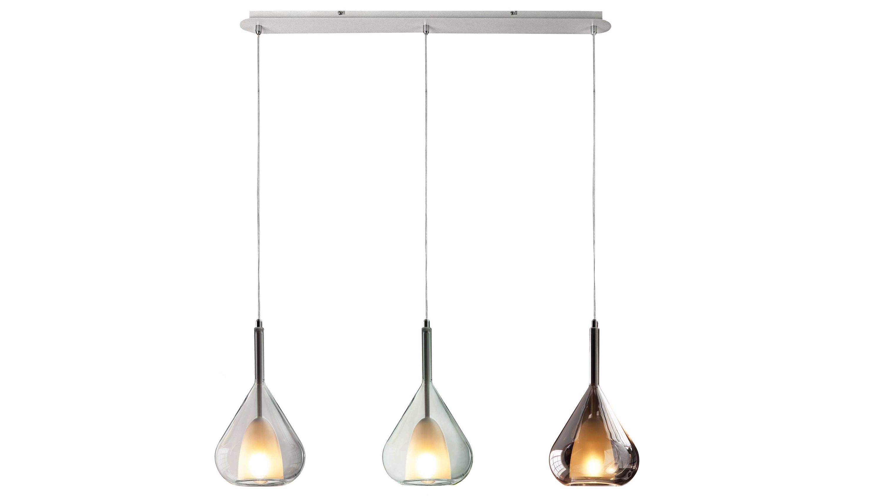 FABAS LUCE Leuchten Serie Lila Glas & Metall - Länge ca. 103 cm