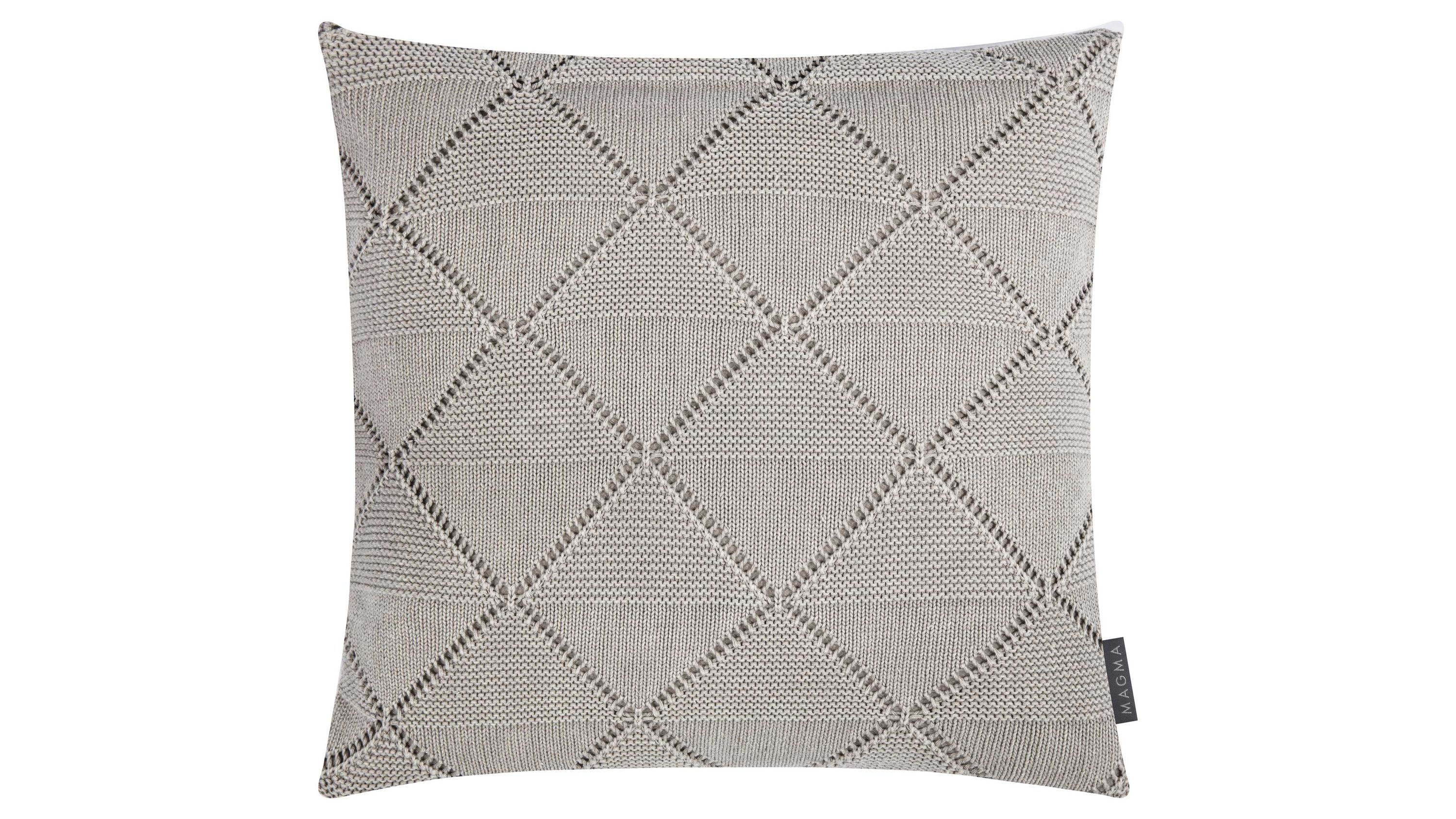 Kissenhülle mit geometrischem Muster in Taupe Quadratische Kissenhülle mit geometrischem Muster in taupefarben