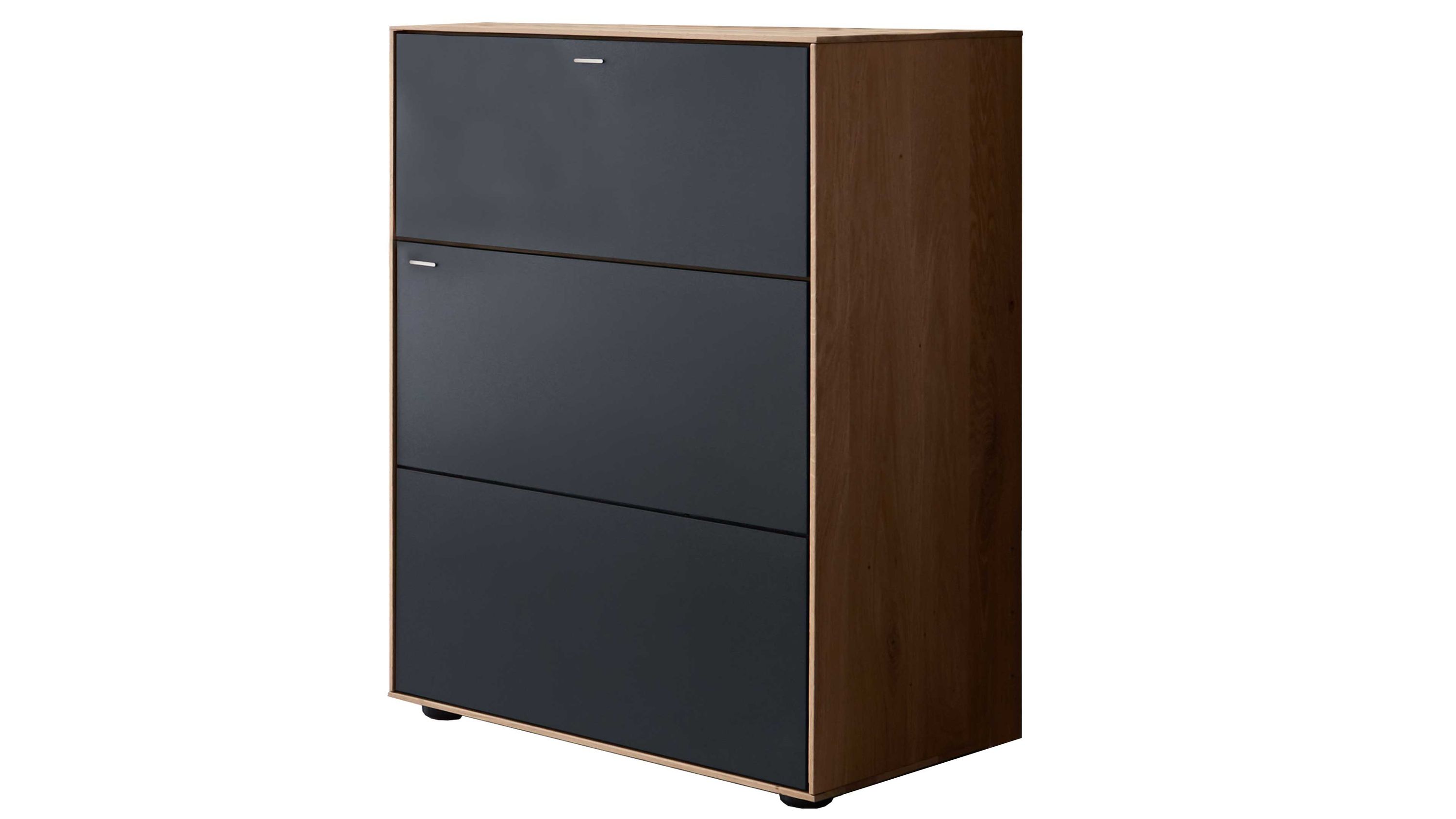 Kommode mit Schublade und Tür in Anthrazit und Braun Kommode mit einer Schublade und einer Tür rechts in anthrazit und braun