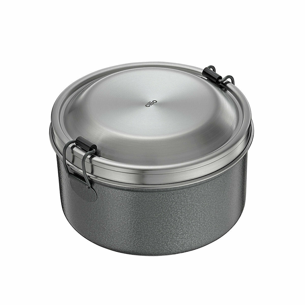 Runde Lunchbox in Anthrazit  Silikondichtung und Clipdeckel  robust und auslaufsicher  mit Deckel