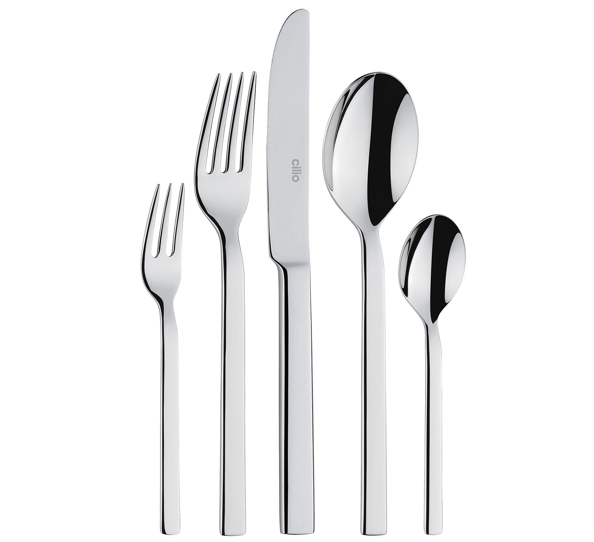Küchenprofi GmbH/ Cilio Besteck-Set Venezia Edelstahl Silber, ca. 42,5 x 5 x 29 cm, 30-Teilig, Edelstahl, poliert, Für 6 Personen, Spülmaschinengeeignet