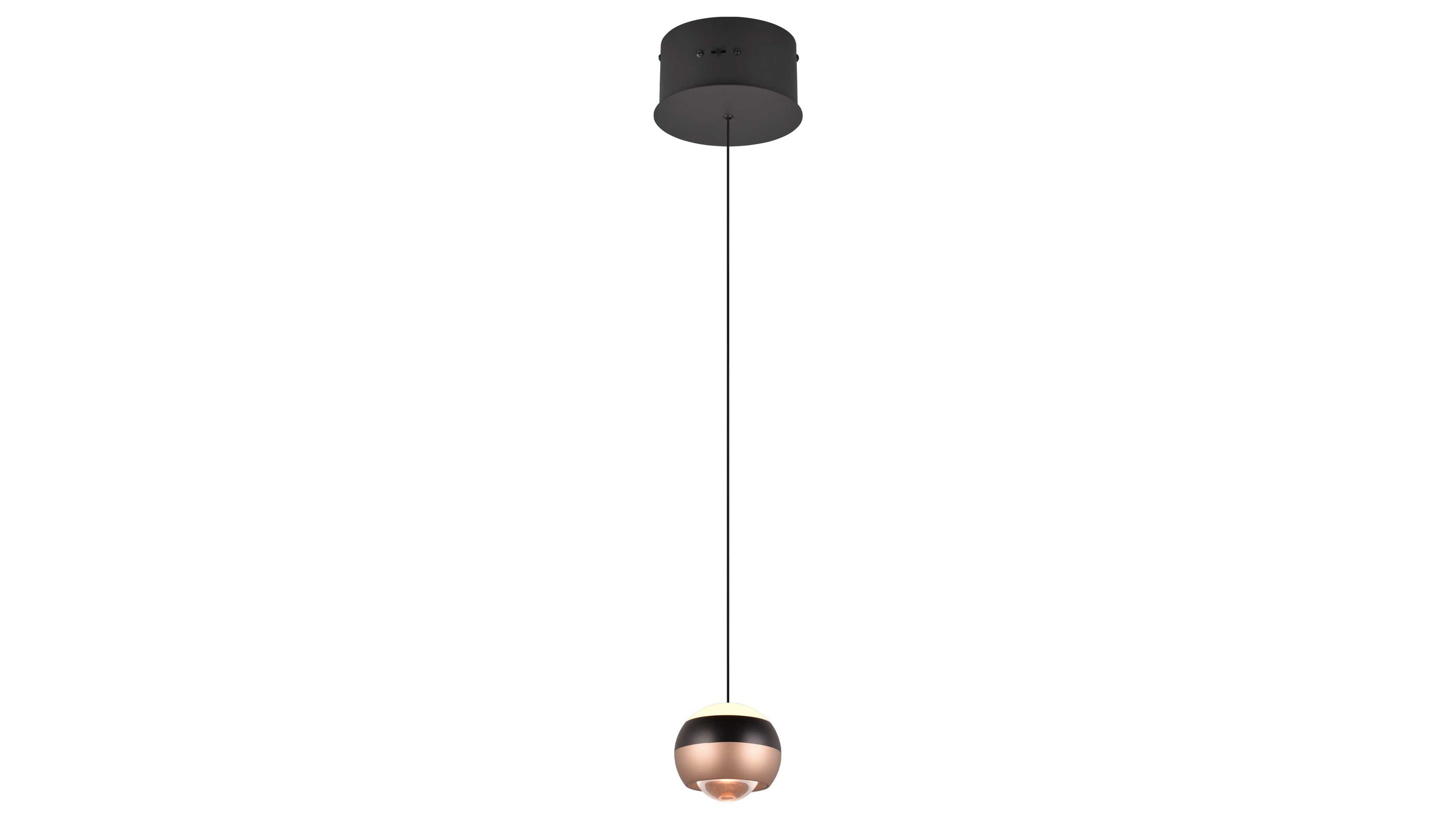 TRIO Leuchten Serie Orbit - Hängelampe mattschwarzes Metall - Durchmesser ca. 16 cm