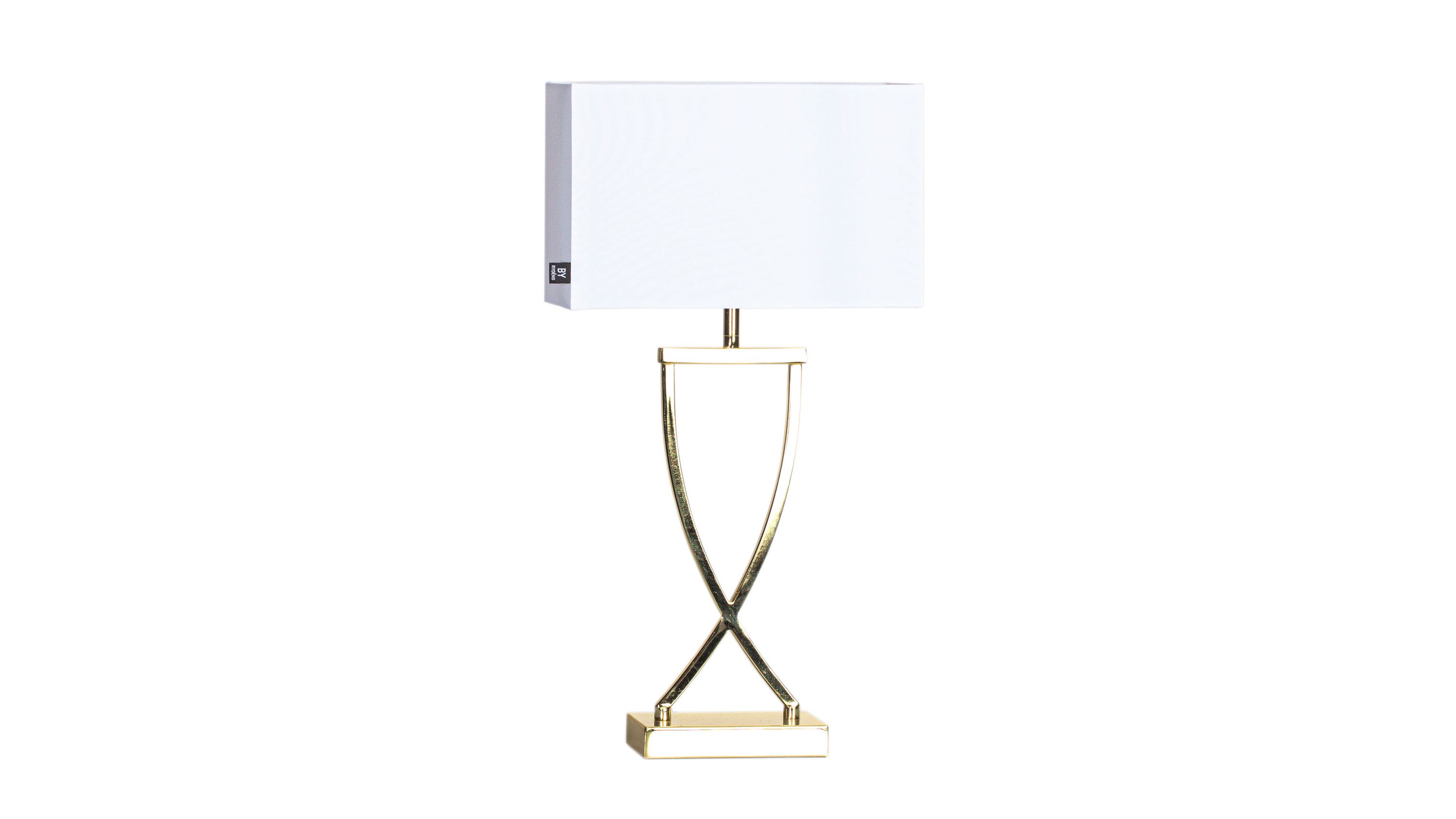 BY RYDÉNS Leuchten Serie Omega - Tischleuchte Weiß & Messing- Höhe ca. 52 cm