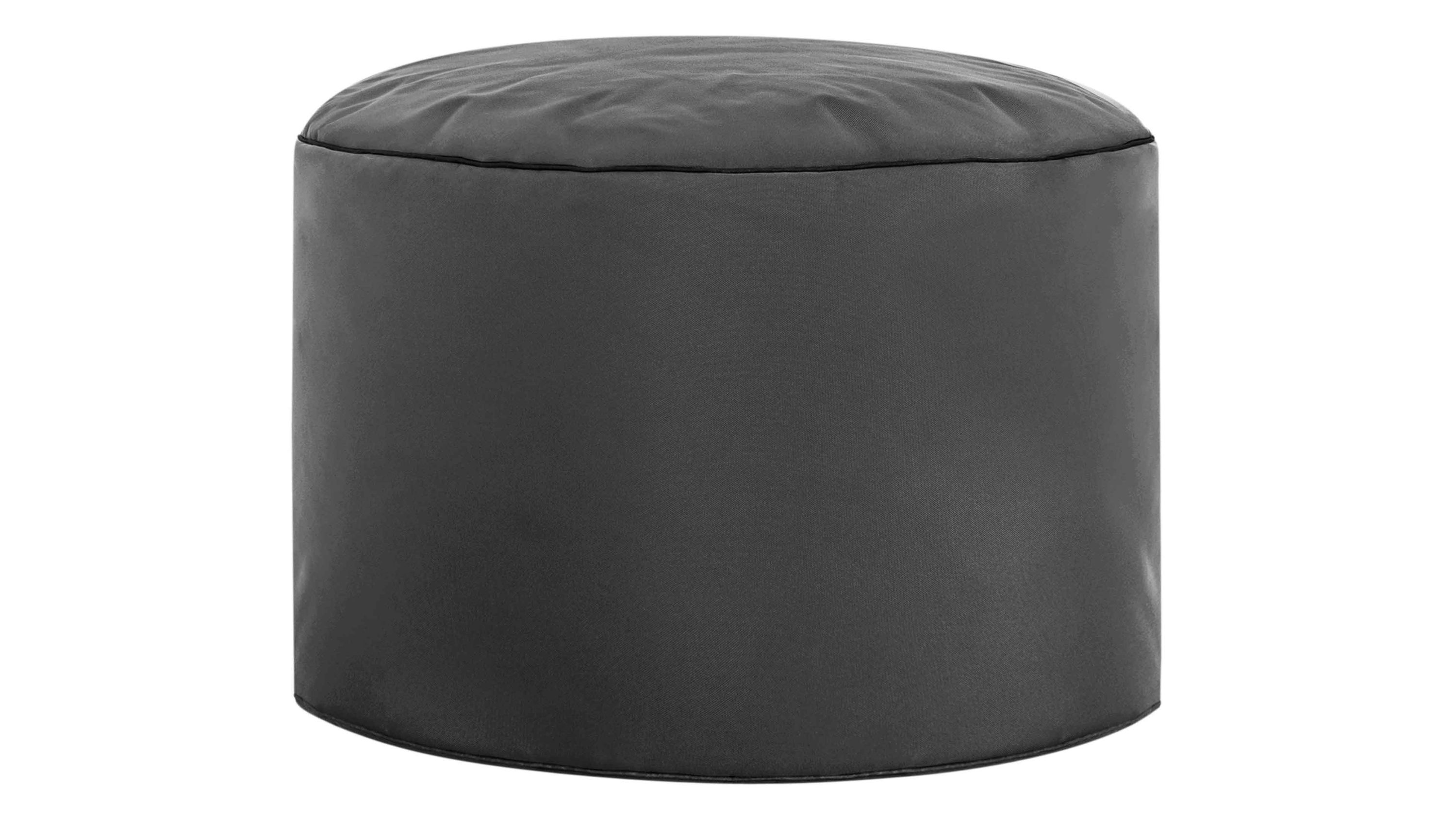 Runder Sitzsack-Hocker in anthrazit mit glatter Oberfläche