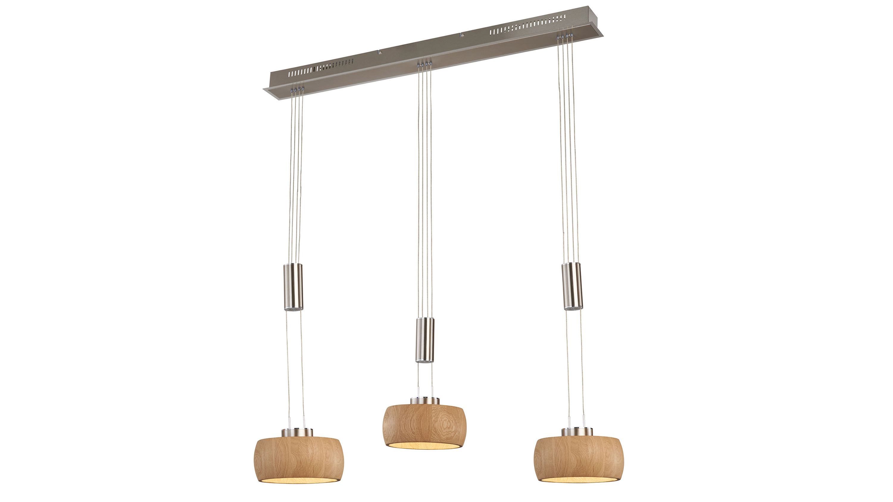 FH Hängelampe Shine-Wood Eiche & Nickelfarben - Länge ca. 100 cm