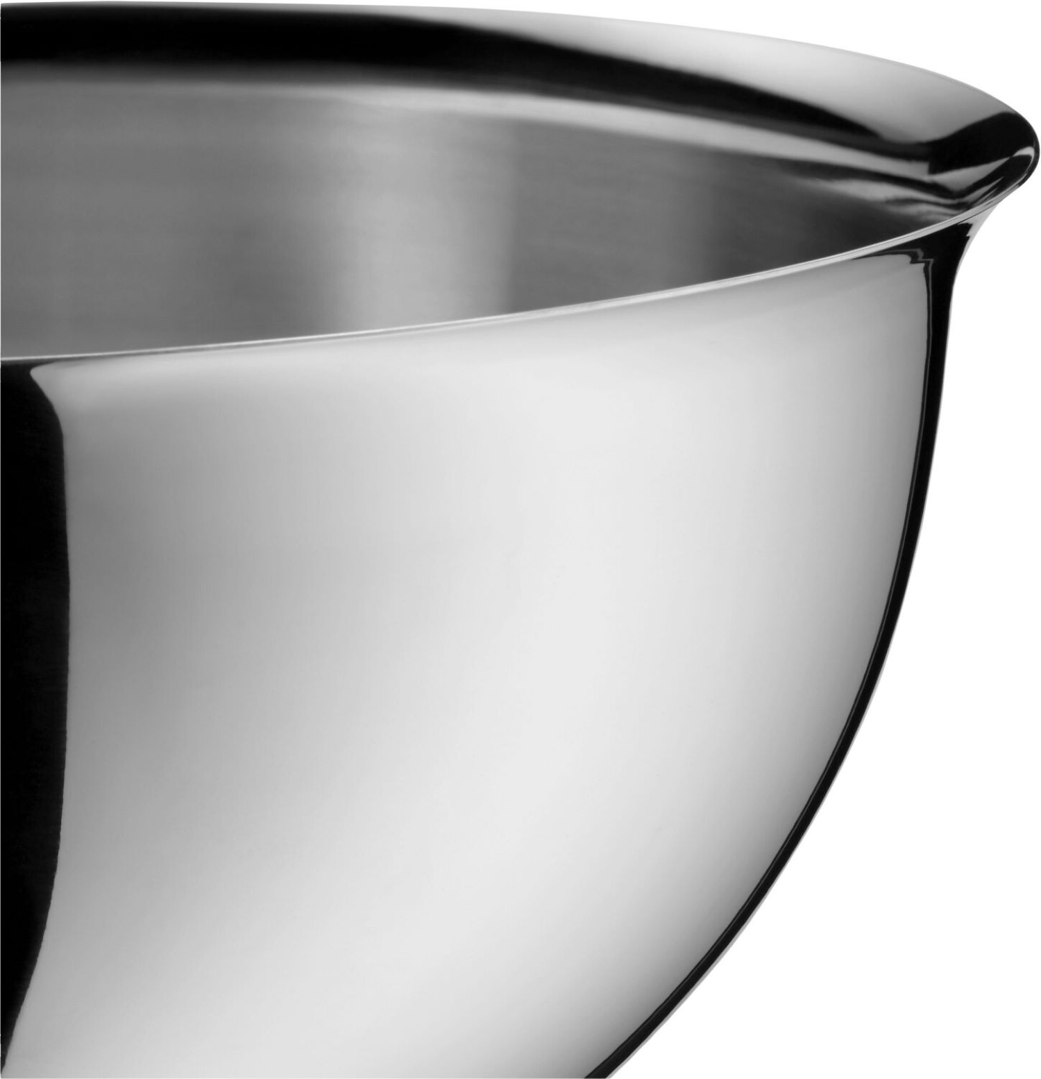 WMF Function Bowl  Rührschüssel 20?cm mit Griff  Ausguss und Standring Nahaufnahme einer silberfarbenen Rührschüssel mit seitlichem Griff und Ausguss Die Oberfläche ist glatt und reflektierend