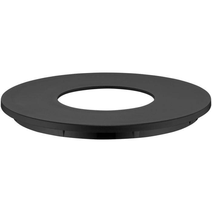 WMF Function Bowl schwarzer Deckel mit zentraler Öffnung passend zur Arbeitsschüssel Frontalansicht eines schwarzen  runden Deckels mit zentraler Öffnung