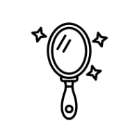 Icon mit rundem Spiegel als Symbol für Wandspiegel und Dekospiegel. Icon mit rundem Spiegel als Symbol für Wandspiegel und Dekospiegel.