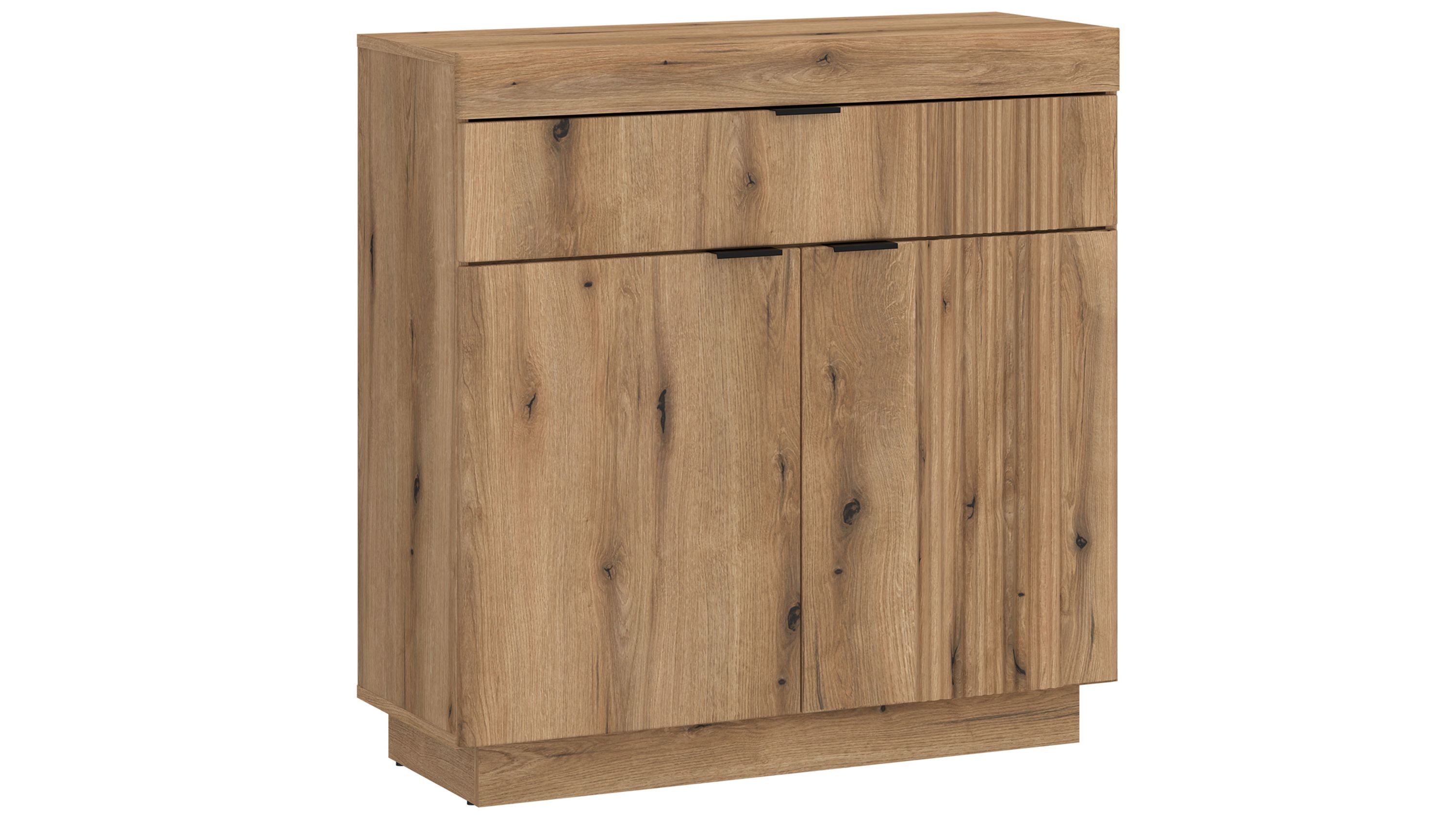 Garderobenprogramm Delamar - Kommode Coast Evoke Eiche & Schwarz - ca. 88 x 93 cm