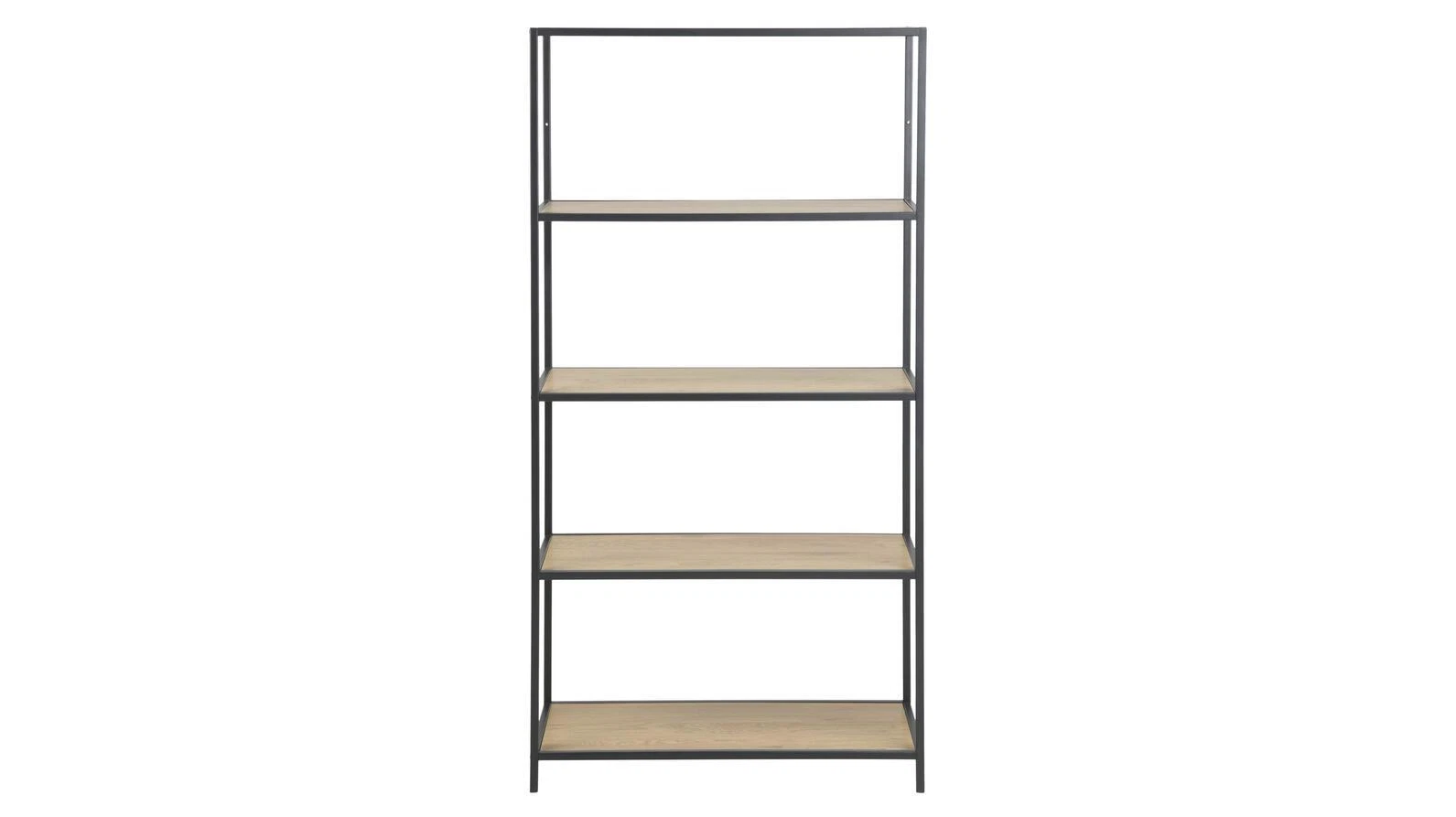 Actona Group Regal Seaford Wildeiche & Schwarz Metall vier Fächer Industrielook