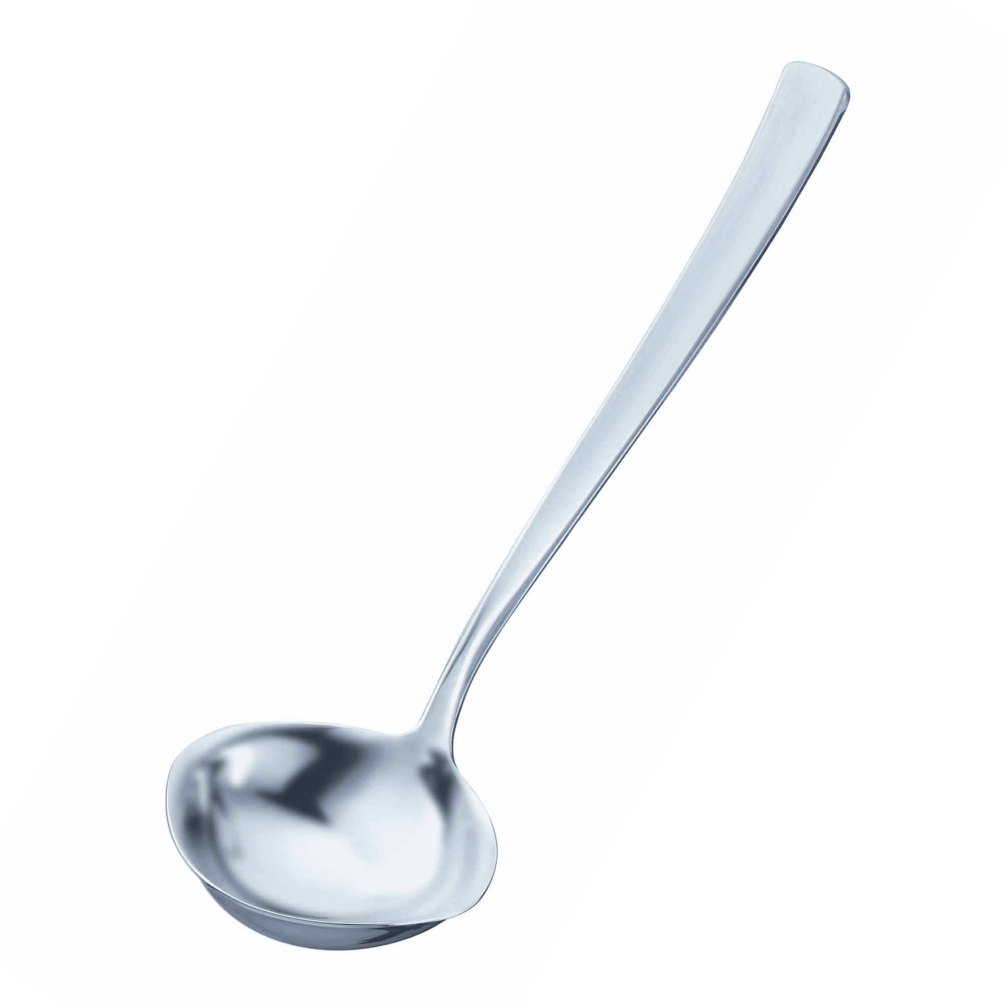 Saucenlöffel aus rostfreiem  pflegeleichtem Edelstahl mit grauem Finish  aufgenommen frontal