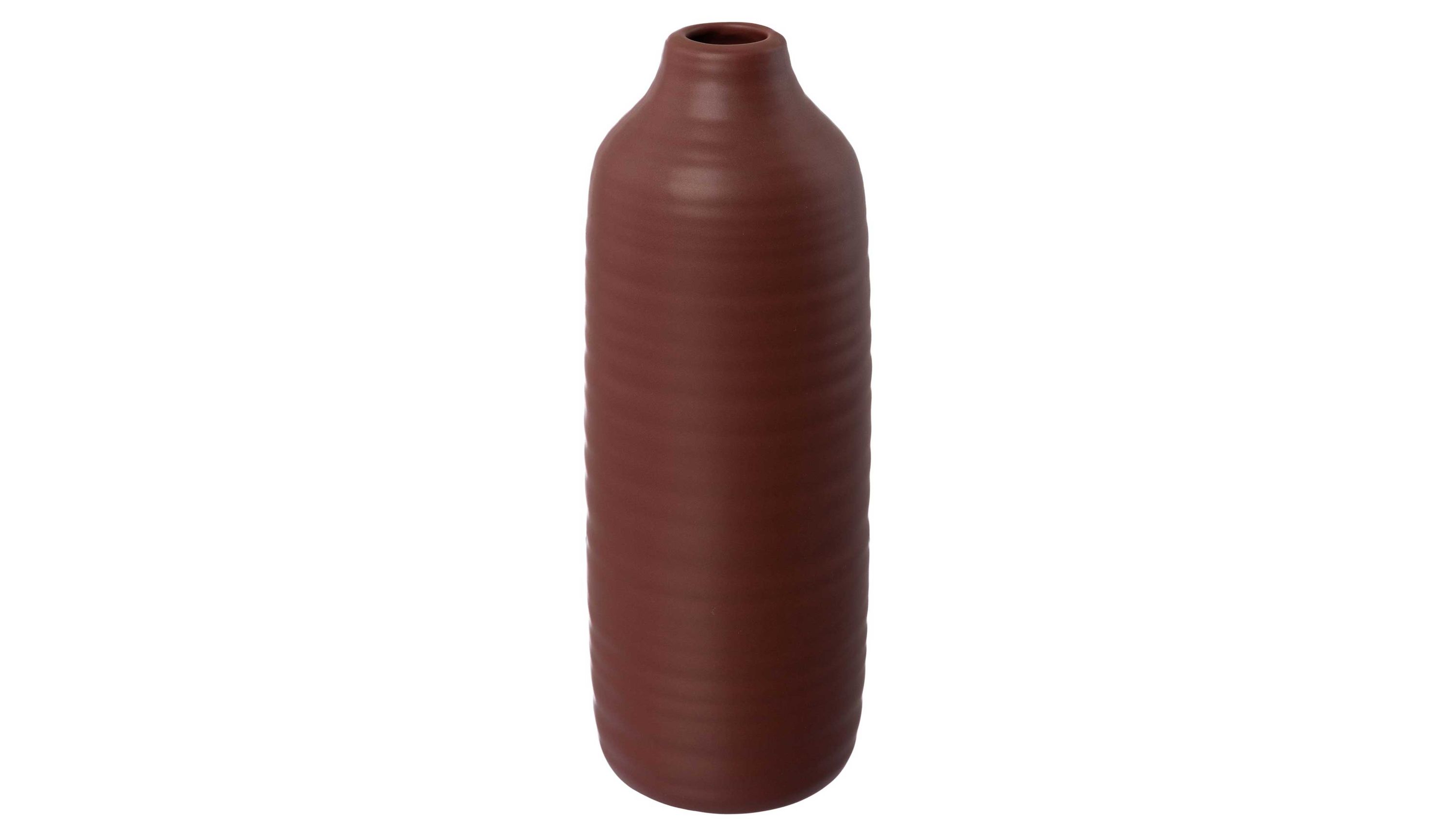 Schmale weinrote Vase mit rundem Hals Schmale hohe Vase mit rundem Hals in weinrot