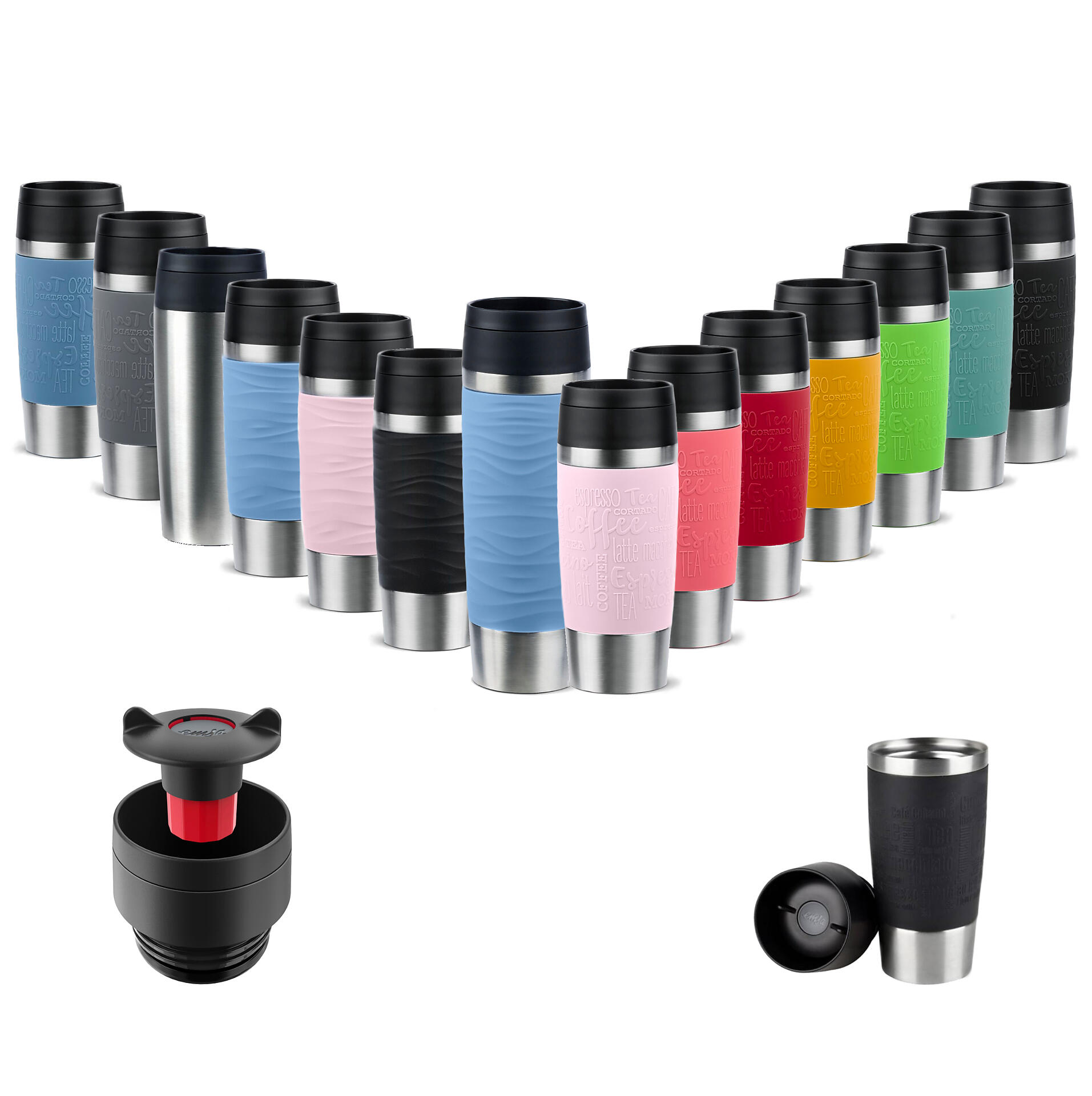 Emsa Thermobecher Classic Travel Mug Pfeffergrau 500 ml Quick-Press-Verschluss