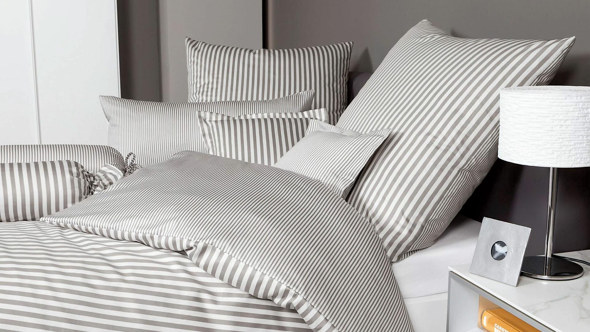 Janine Design Bettwäsche-Set Vulkan Grau Mako-Satin 200 x 200 cm