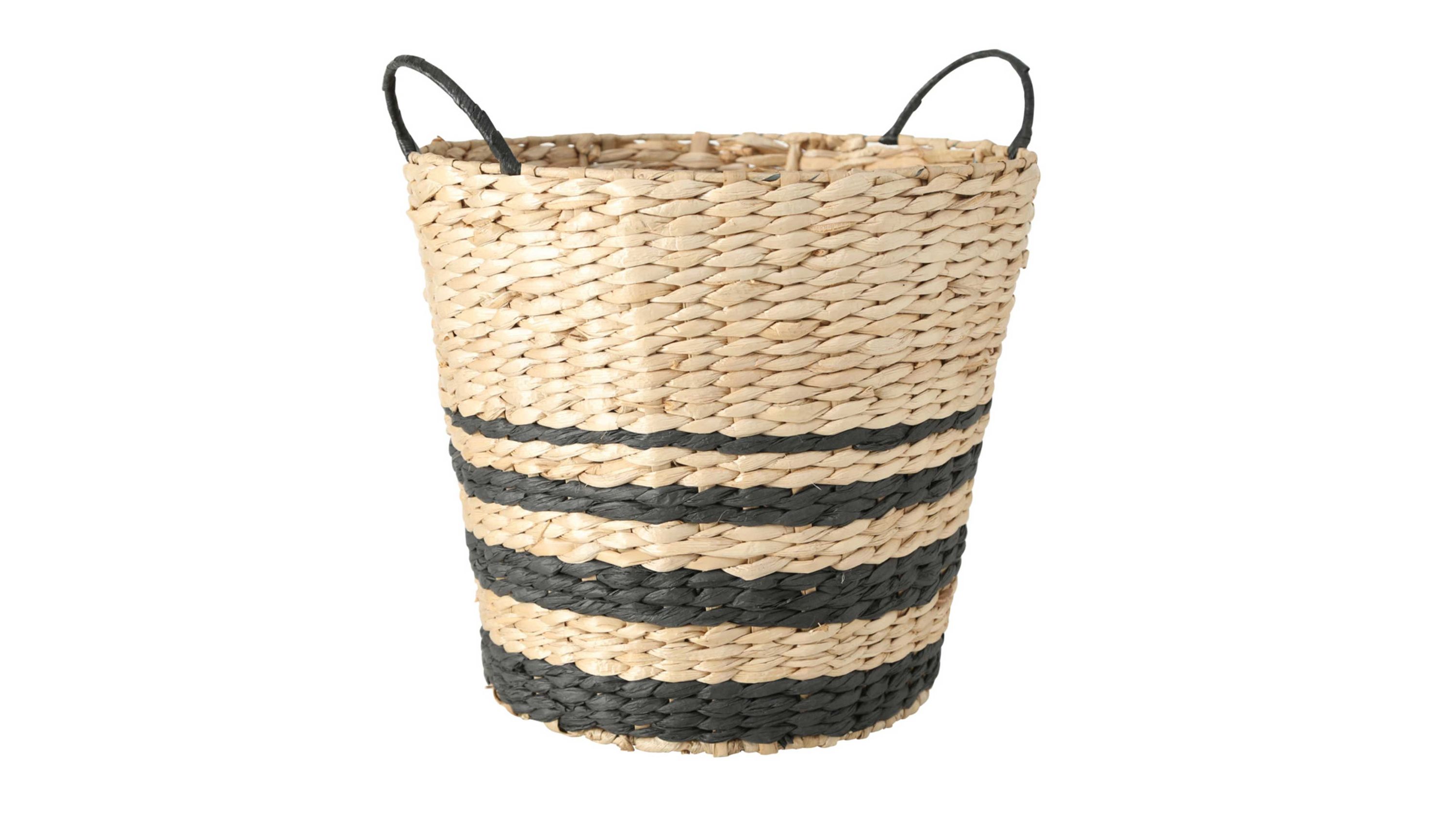 Korb Moira Strohgeflecht  Höhe ca. 28 cm, Blockstreifen