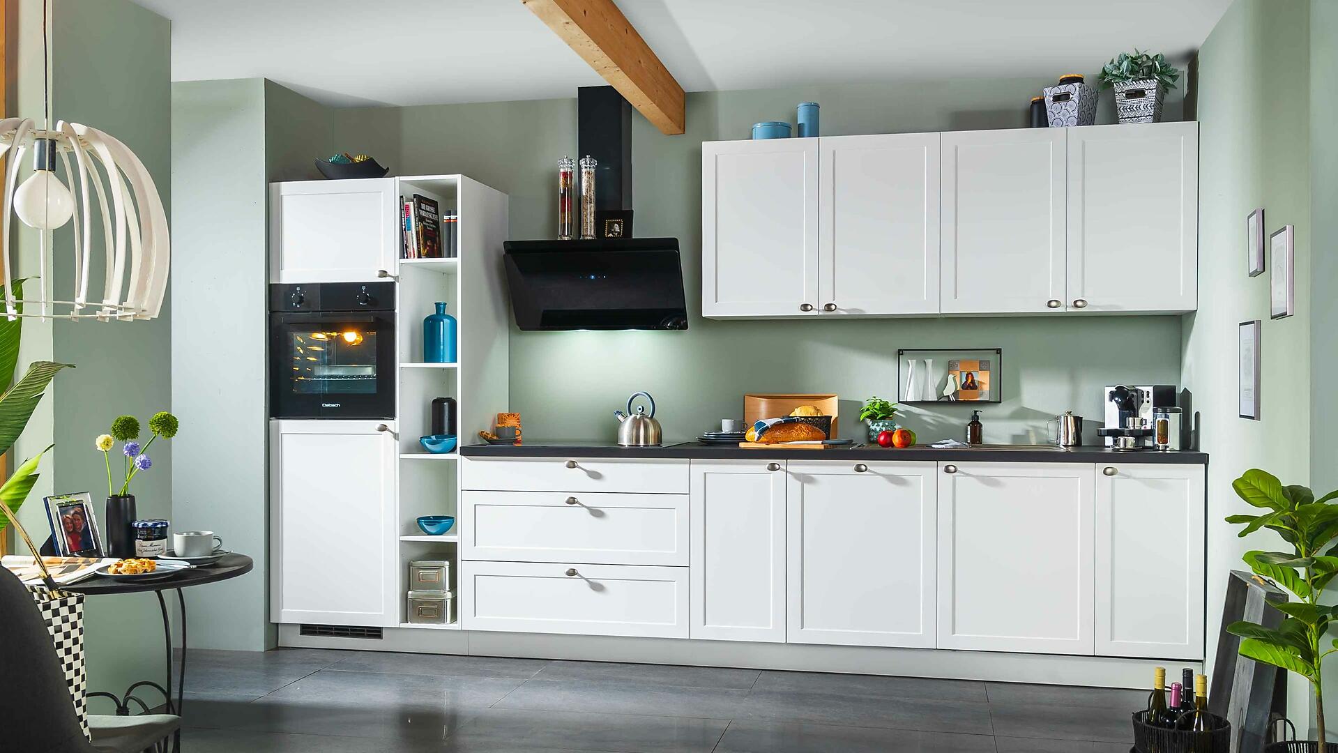 EXPRESS KÜCHEN Home Weiße Küchenzeile mit Dalbach Geräten
