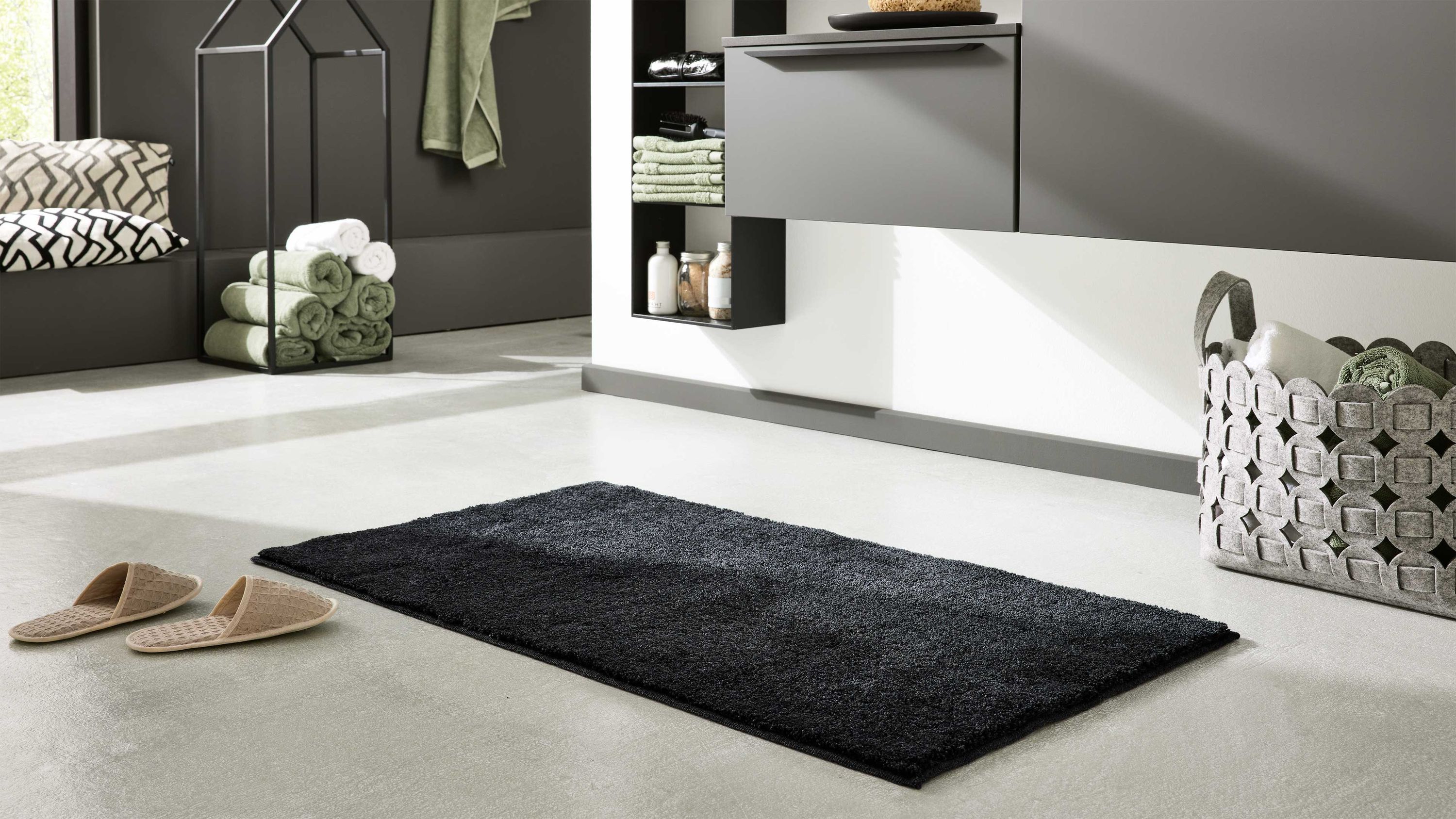 Interliving Badteppich Serie 9112 Anthrazit - ca. 50 x 60 cm