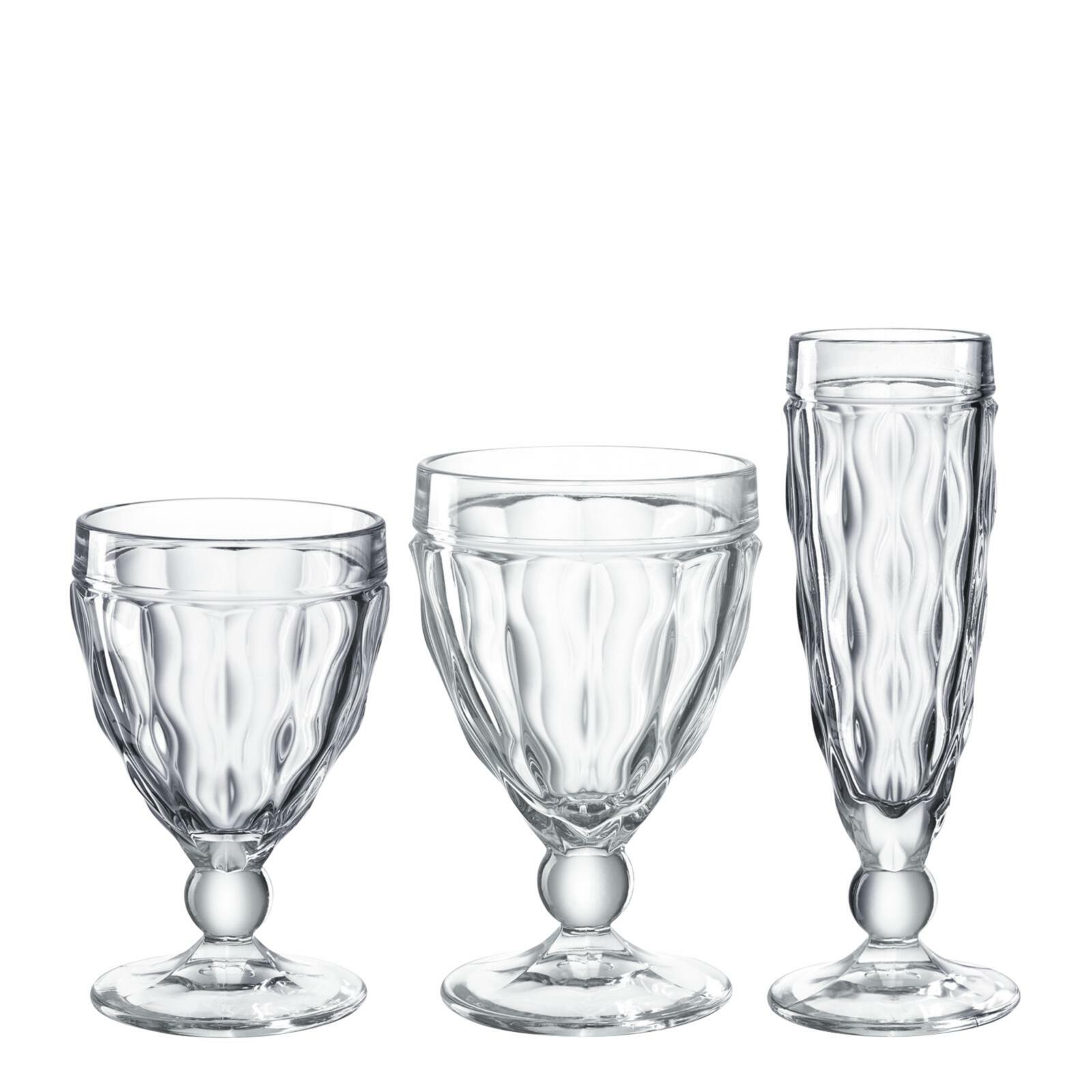 Dreiteiliges Glasdesign der Leonardo Brindisi Serie mit strukturierter Wellenoptik
