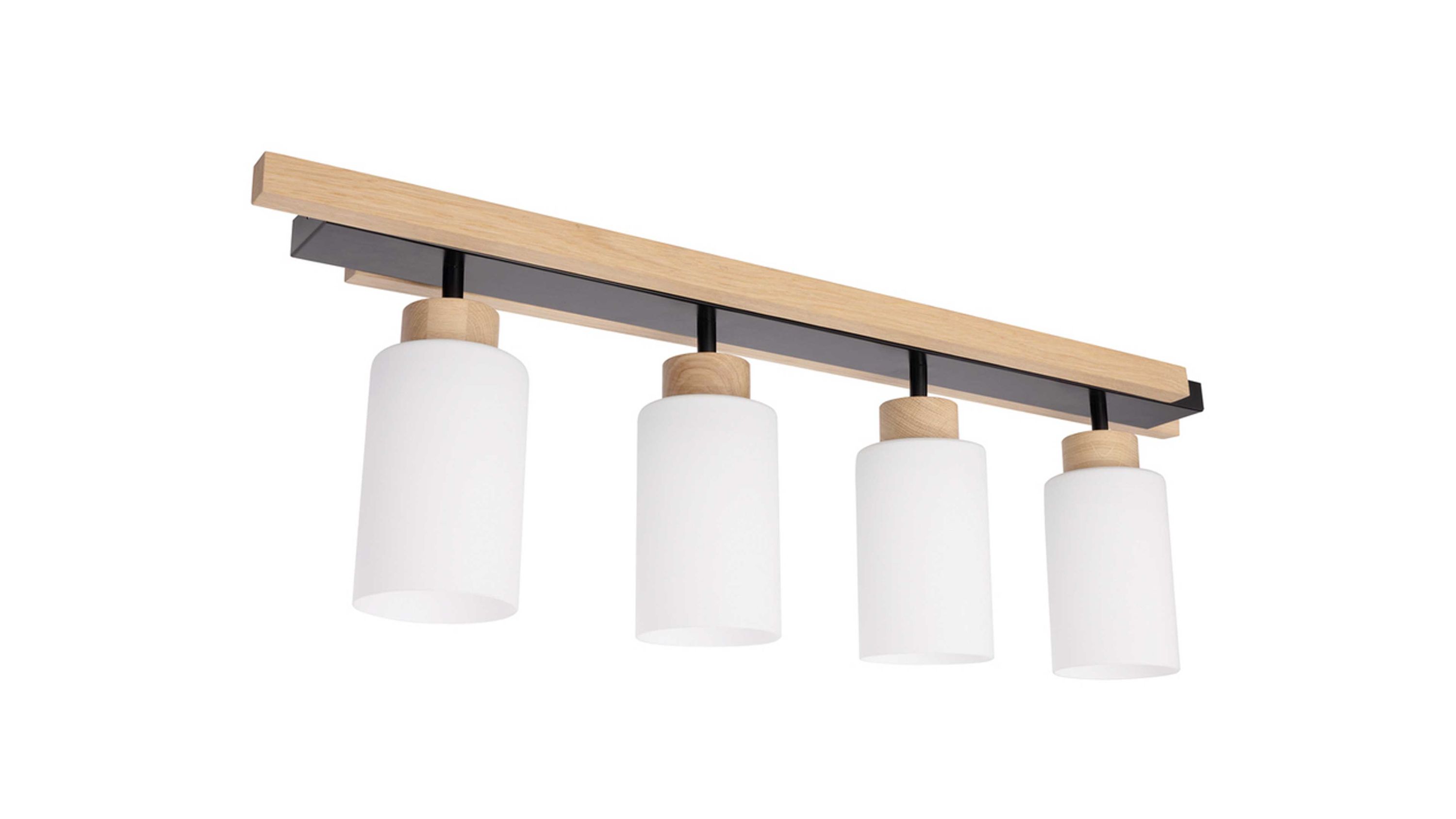 SPOT LIGHT Leuchten Serie Mostar - Deckenlampe schwarzes Metall & weißes Glas - Länge ca. 75 cm