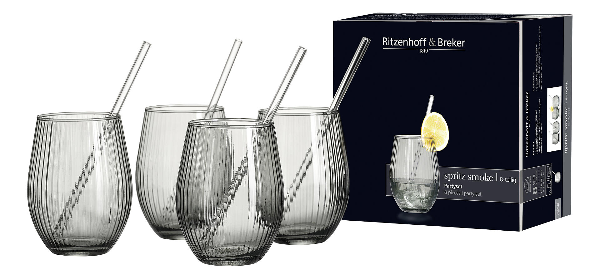 Ritzenhoff Gläser-Set Spritz Smoke 8-teilig 0,59 Liter für Cocktails & Aperitifs